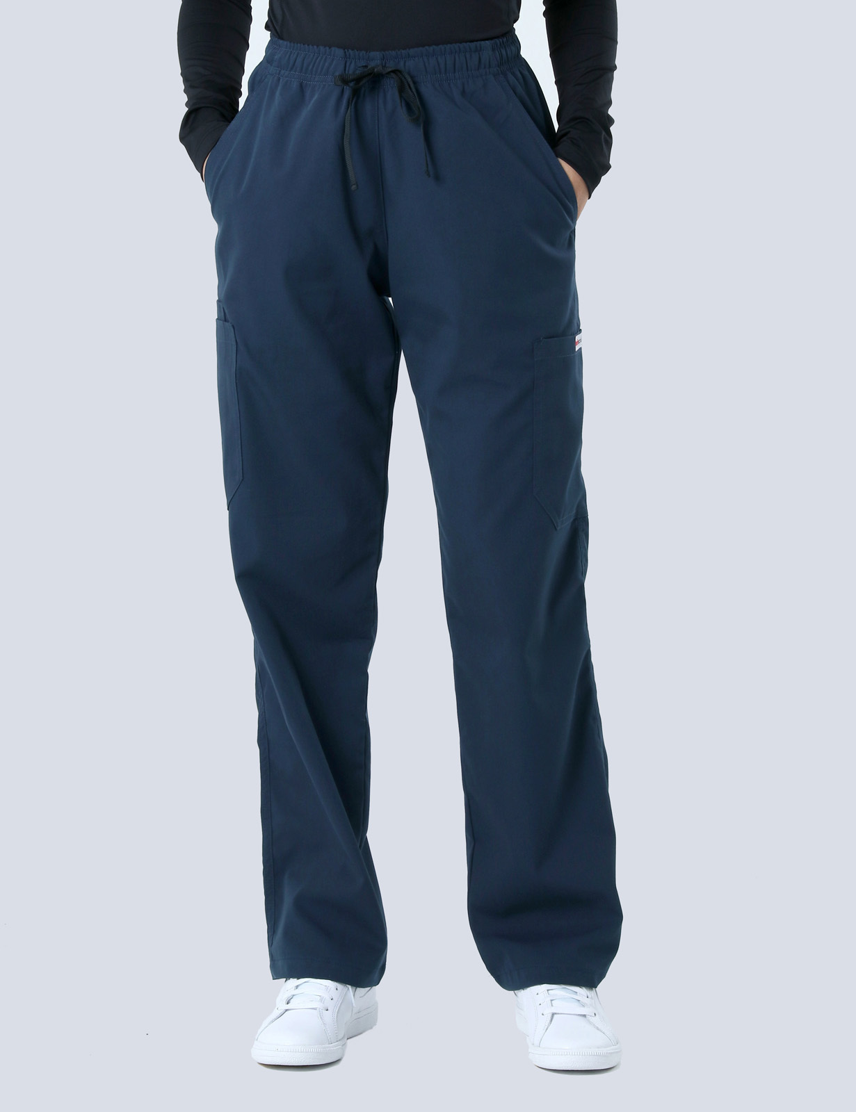 VVED - Women's 4 Pocket Scrub Top and Cargo Pants in Navy (Incl Logo)