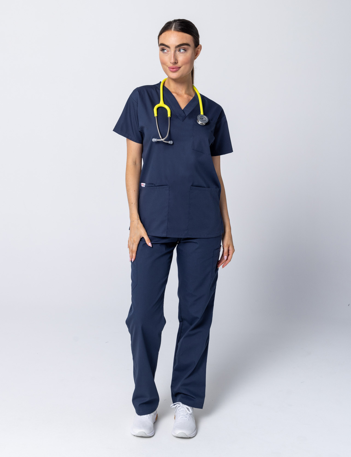 Women's 4 Pocket Scrub Top - Navy - 3X Large