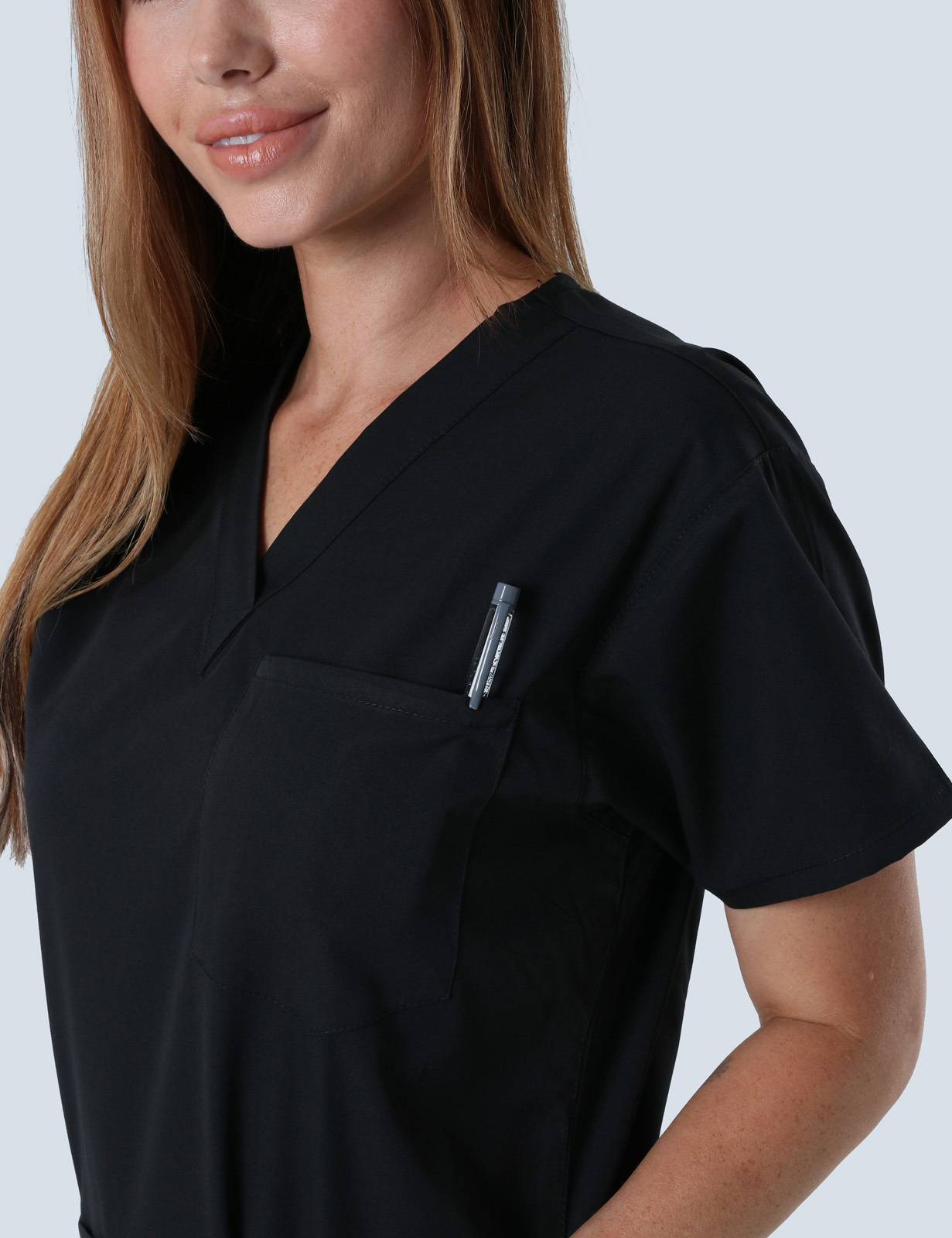 4 Pocket Scrub Top - Black - 5X Large - 0