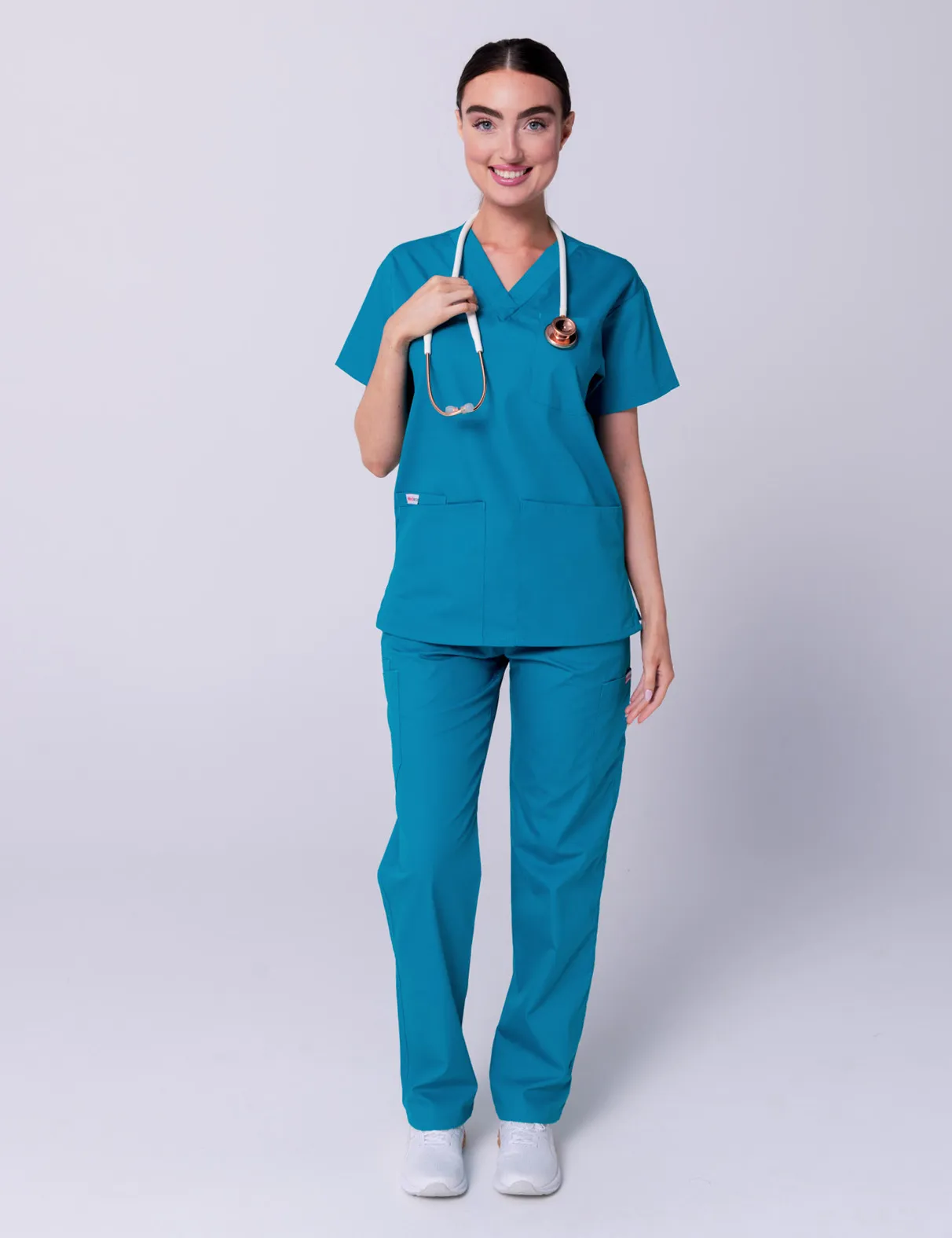 Women's 4 Pocket Scrub Top - Teal - Small
