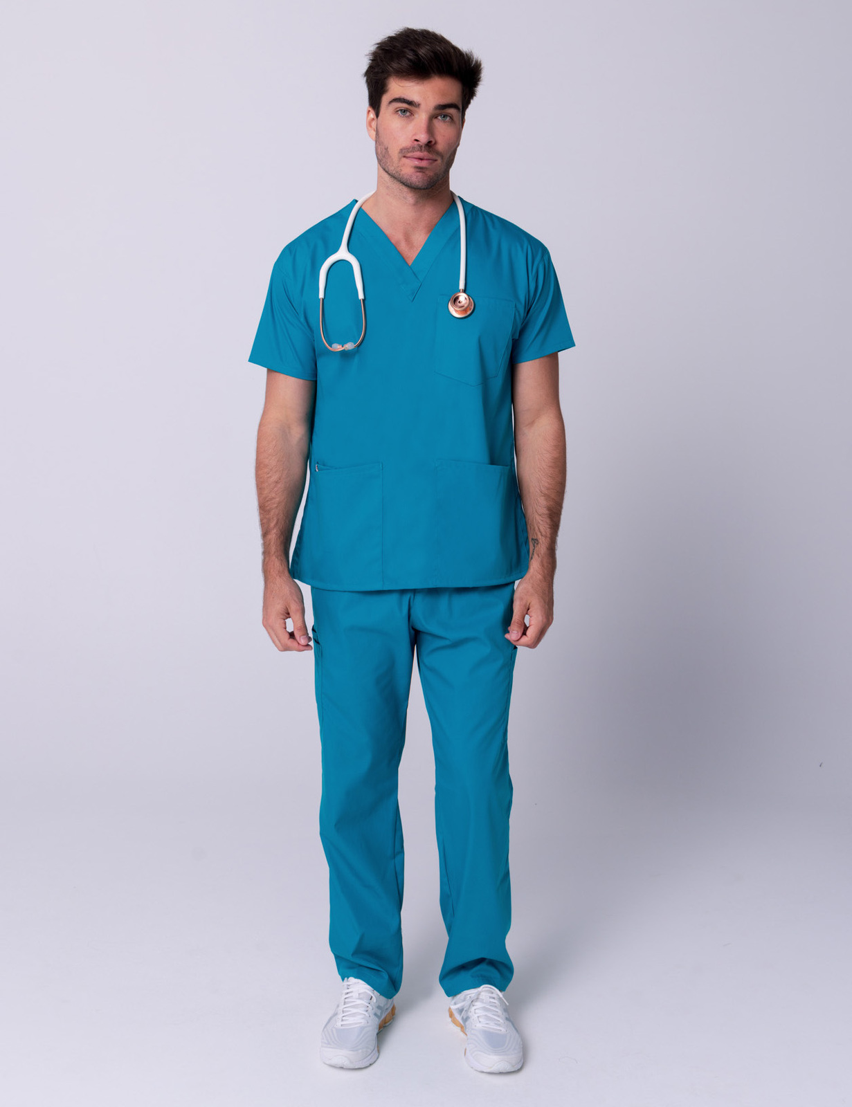 Men's 4 Pocket Scrub Top - Teal - 4X large