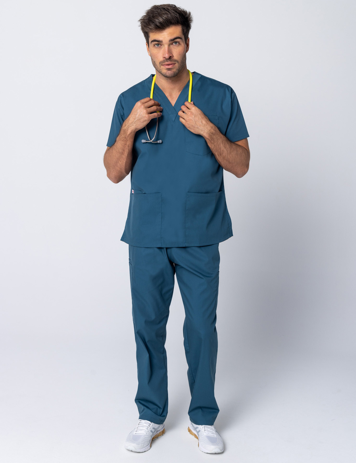Men's 4 Pocket Scrub Top - Caribbean - 4X large