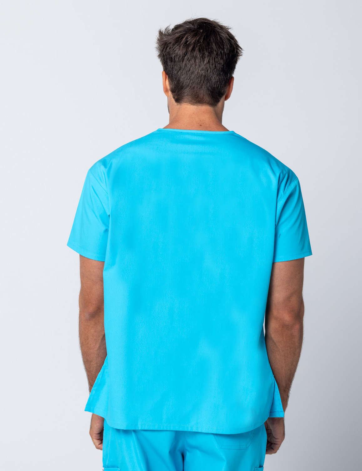 Men's 4 Pocket Scrub Top - Aqua - XX Small