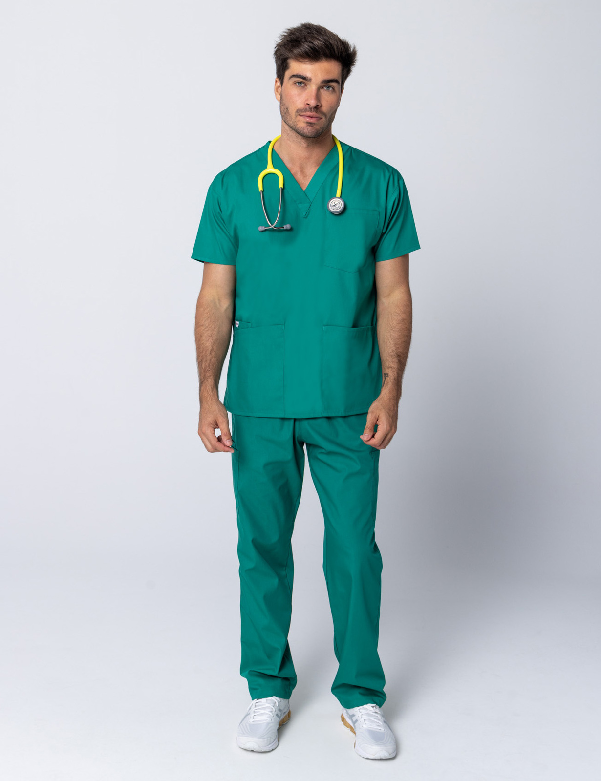 Men's 4 Pocket Scrub Top - Hunter - Medium