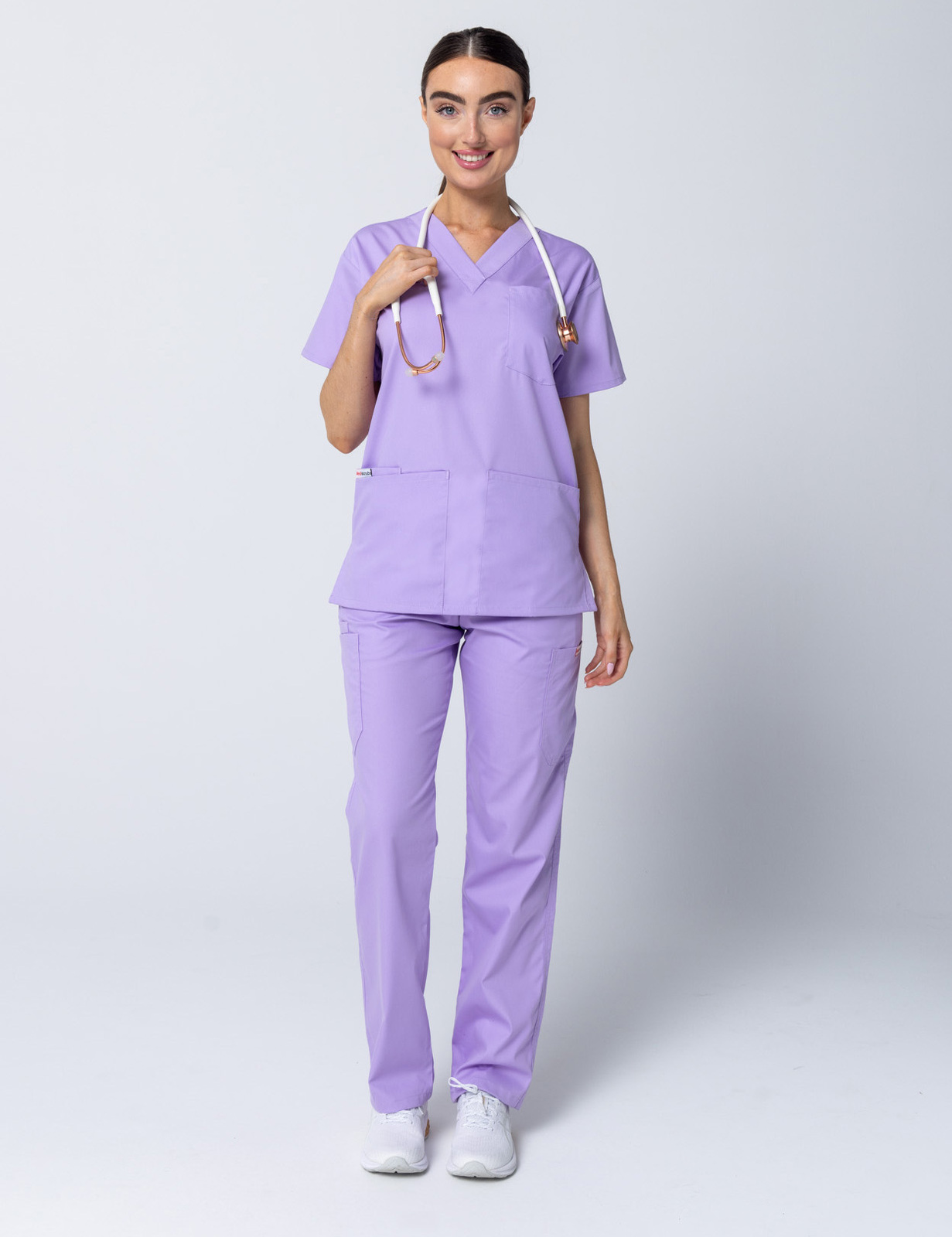 Women's 4 Pocket Scrub Top - Lilac - Medium