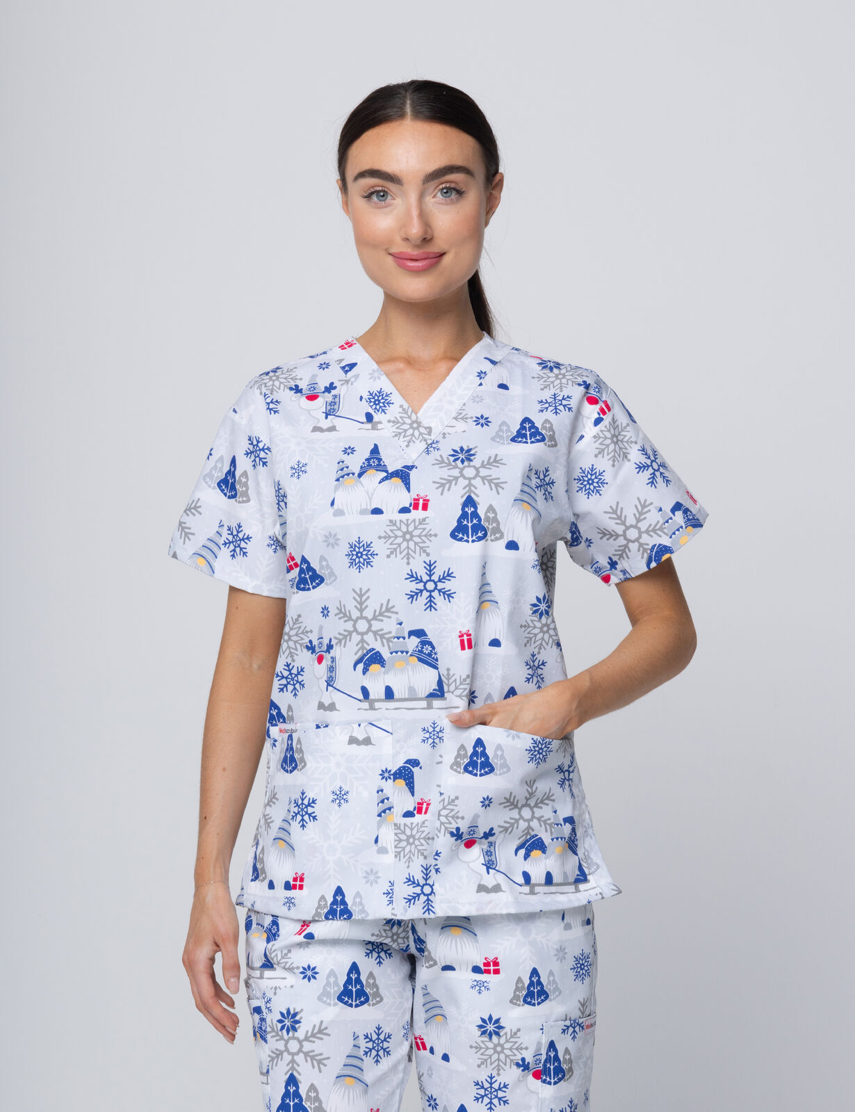 Snow Gnomes Classic Scrub Top