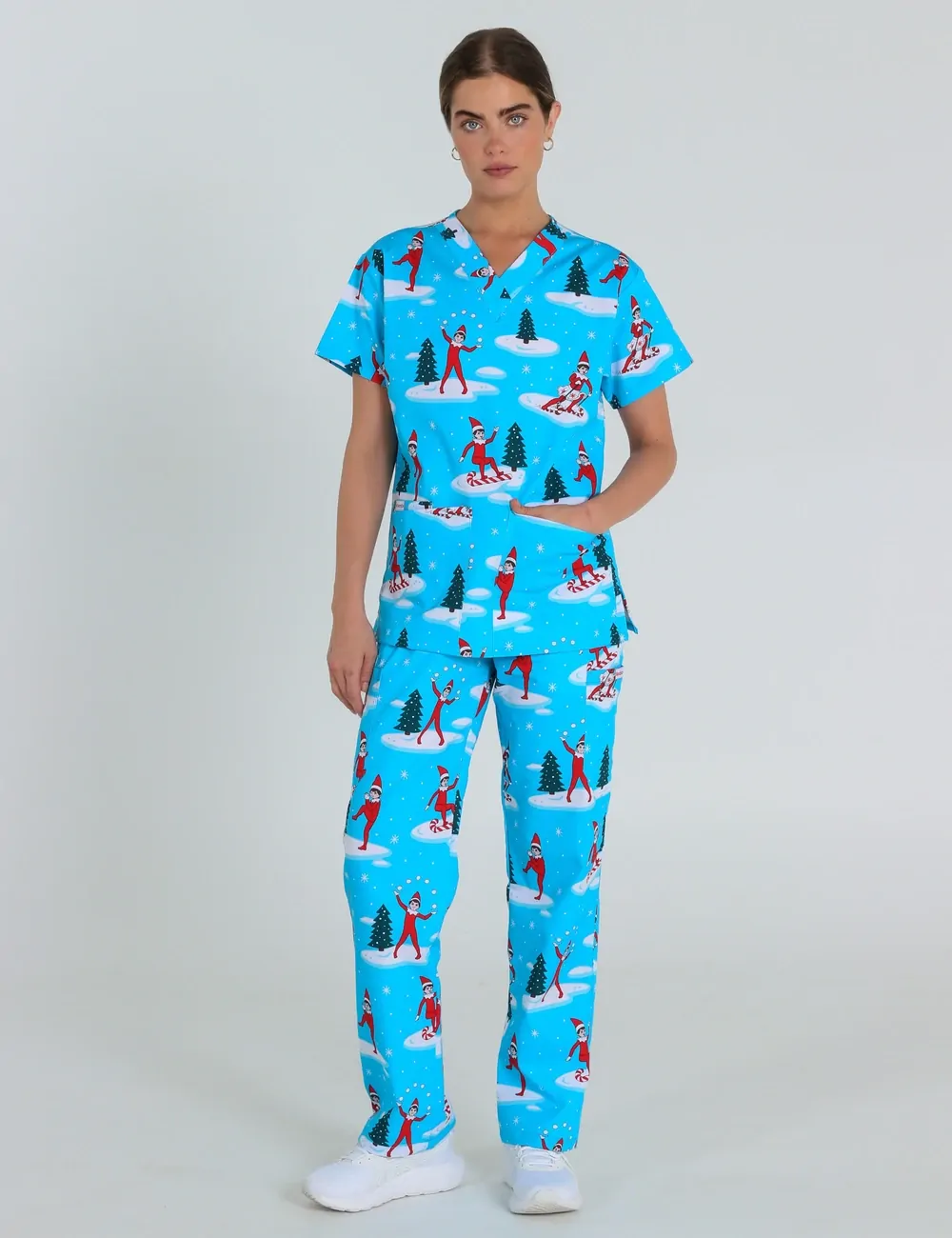 Christmas is Better with Us Women's Classic Scrub Top featuring The Elf on the Shelf® - XXS - 0
