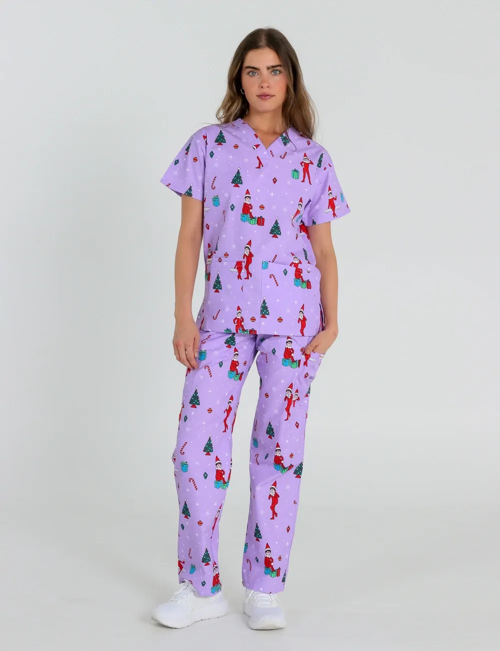 It's Christmastime Women's Classic Scrub Top featuring The Elf on the Shelf® - XXS