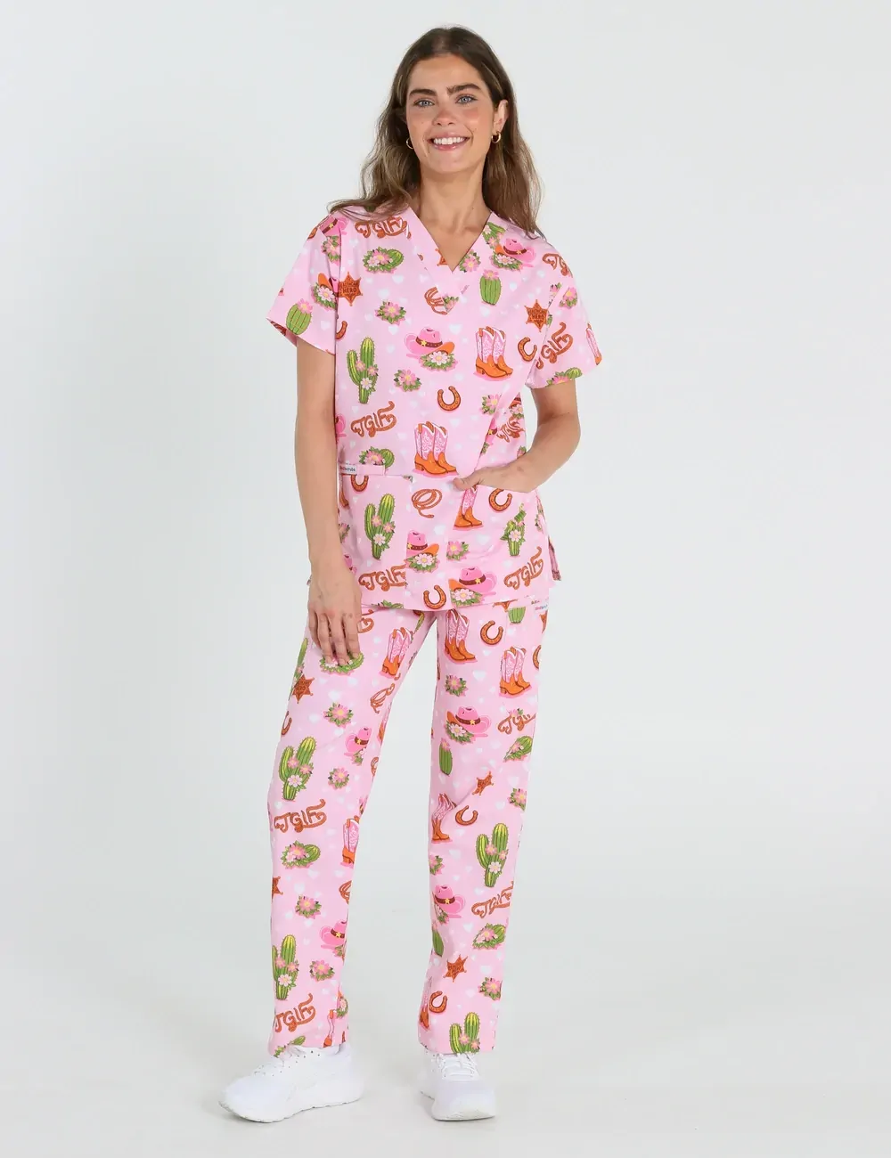 TGIF Boot Scootin' Friyay Women's Classic Scrub Top - XXS - 0