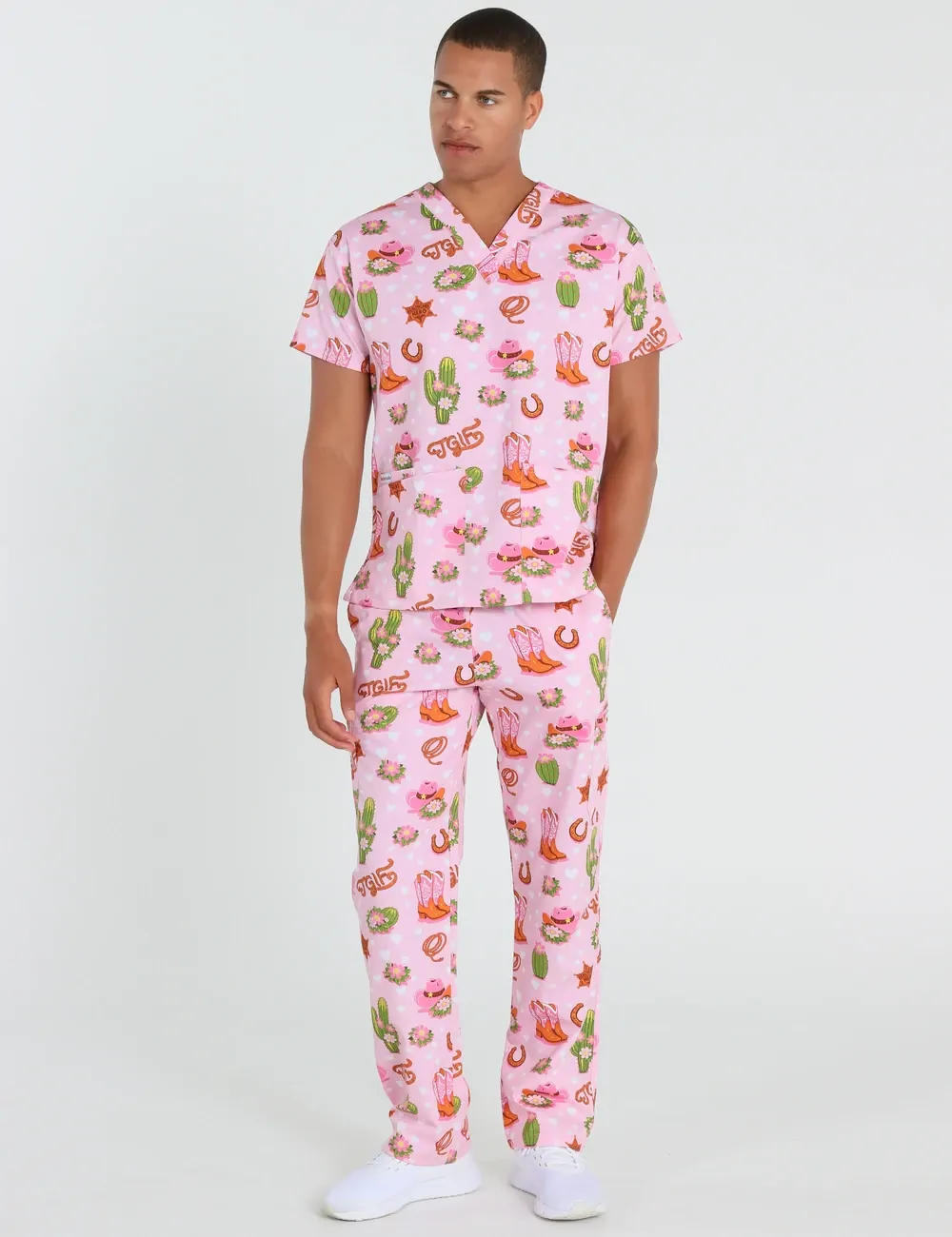 TGIF Boot Scootin' Friyay Men's Classic Scrub Top - XXS