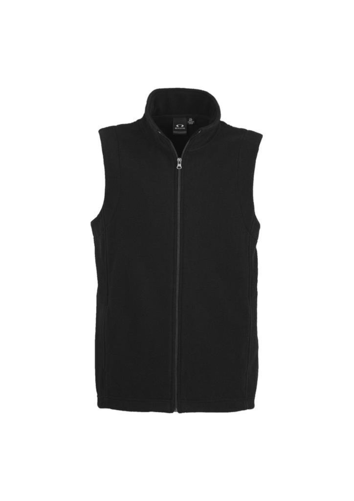 Mens Plain Micro Fleece Vest in Black - X Small (F233MN) - 0