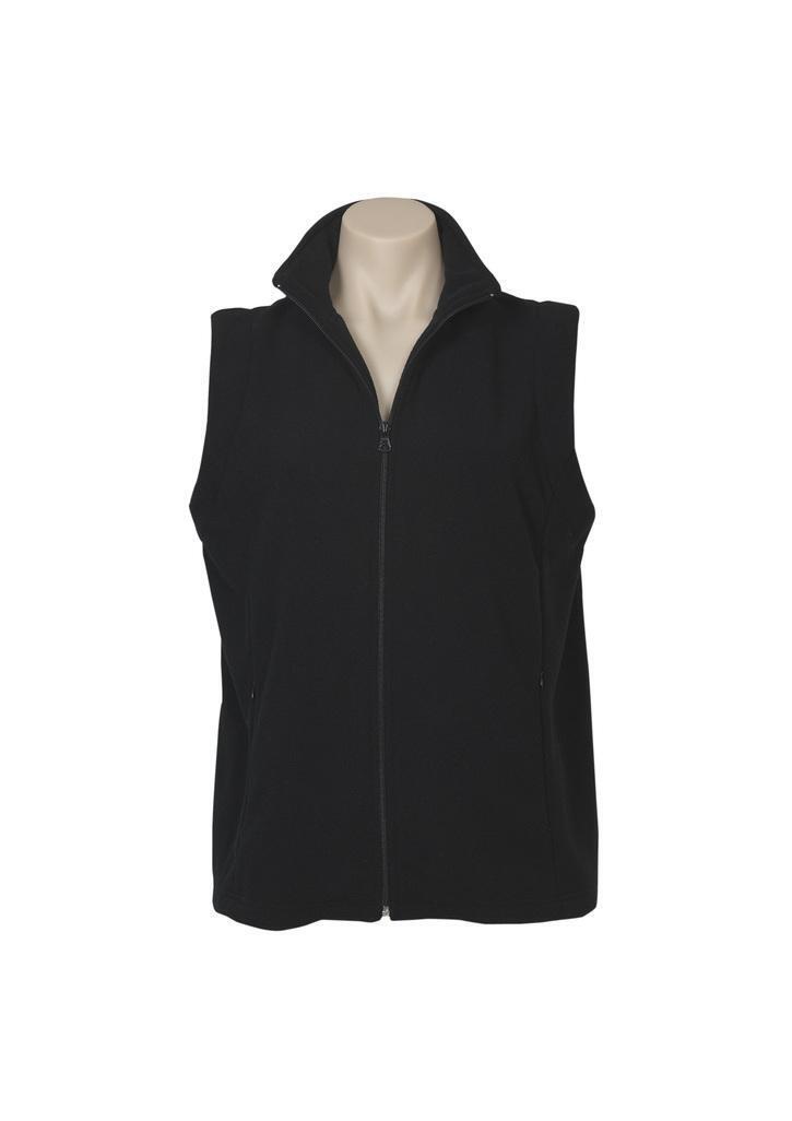 Ladies Plain Micro Fleece Vest in Black - 8 (PF905) - 0