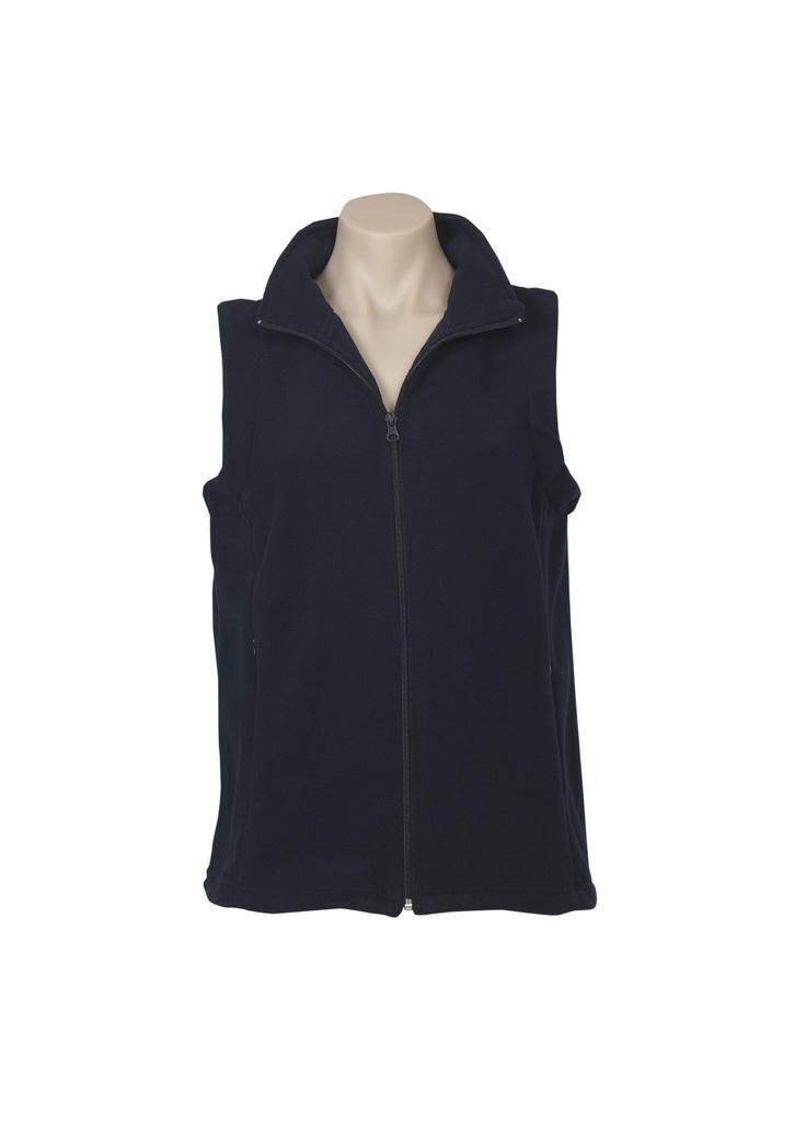 Ladies Plain Micro Fleece Vest in Navy - 8 (PF905) - 0