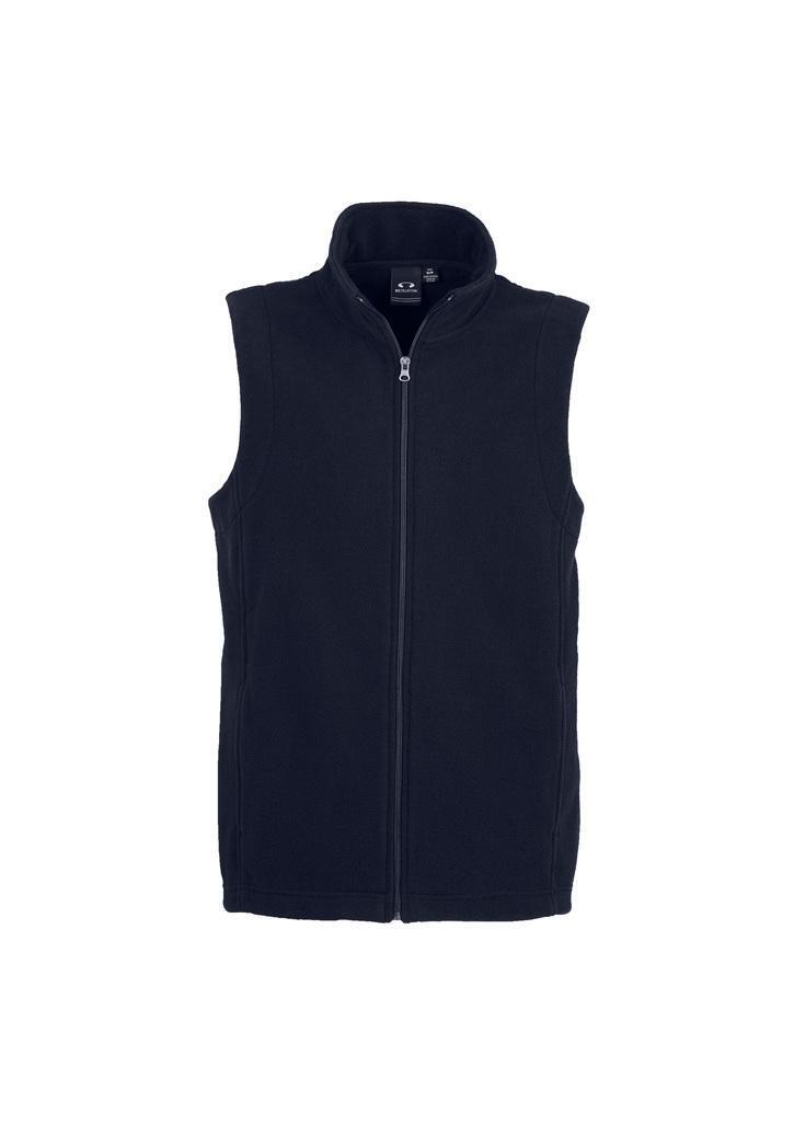 Mens Plain Micro Fleece Vest in Navy - X Small (F233MN) - 0