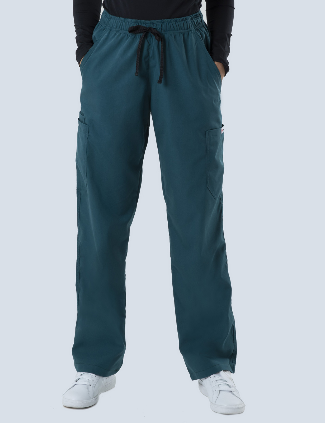 Biloela Hospital Healthcare Department Uniform Set Bundle (Women's Fit Solid Top and Cargo pants in Caribbean incl Logos)