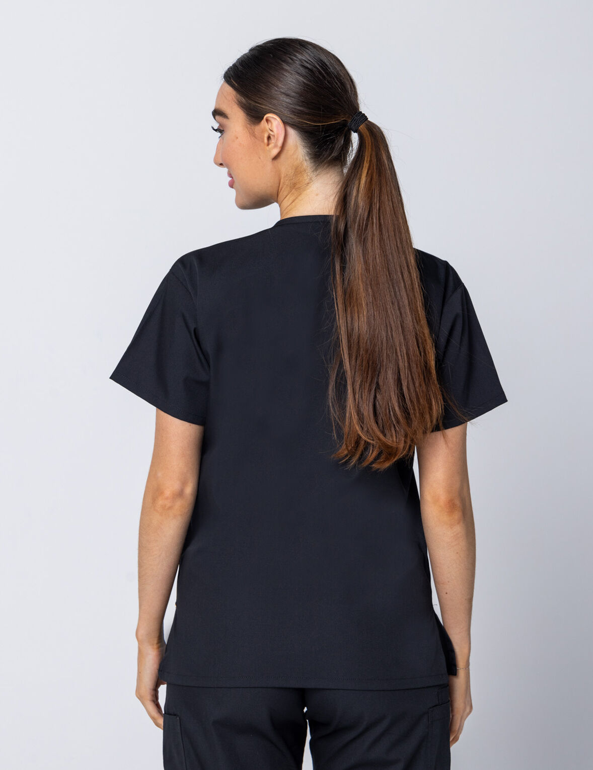 Rockhampton Hospital Clinical Measurements Women's Uniform Top Only Bundle (4 Pocket Top in Black incl Logos)