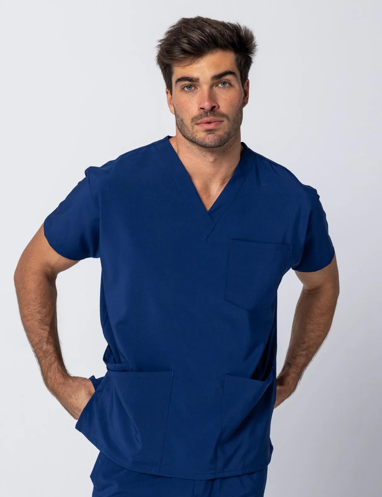 Tweed Health Super Clinic (Men's 4 Pocket Scrub Top and Jogger Pants in Midnight Blue incl Logos)