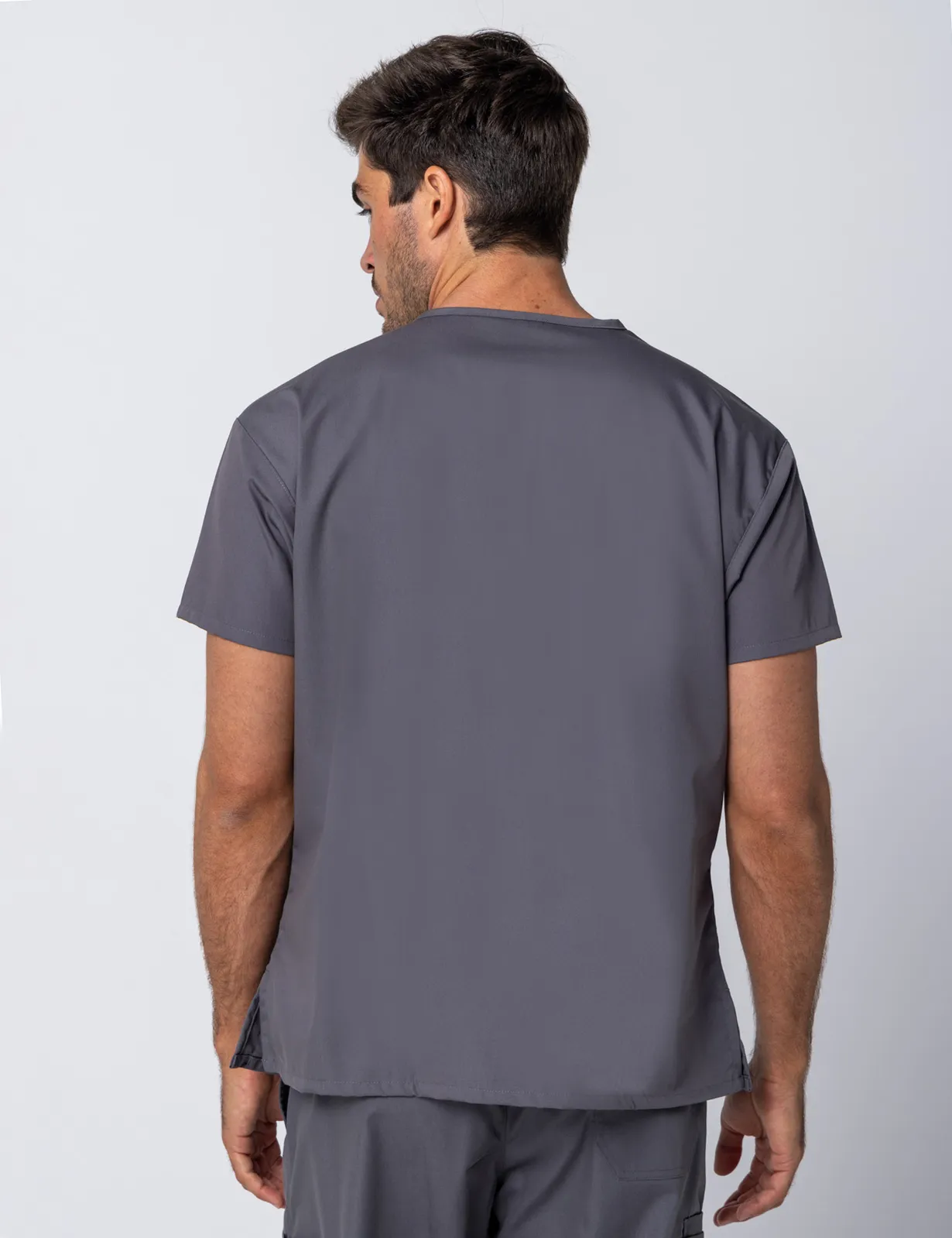 North Shore Private Hospital Imaging Assistant Uniform Top Only Bundle (4 Pocket Top in Steel Grey + Logo)