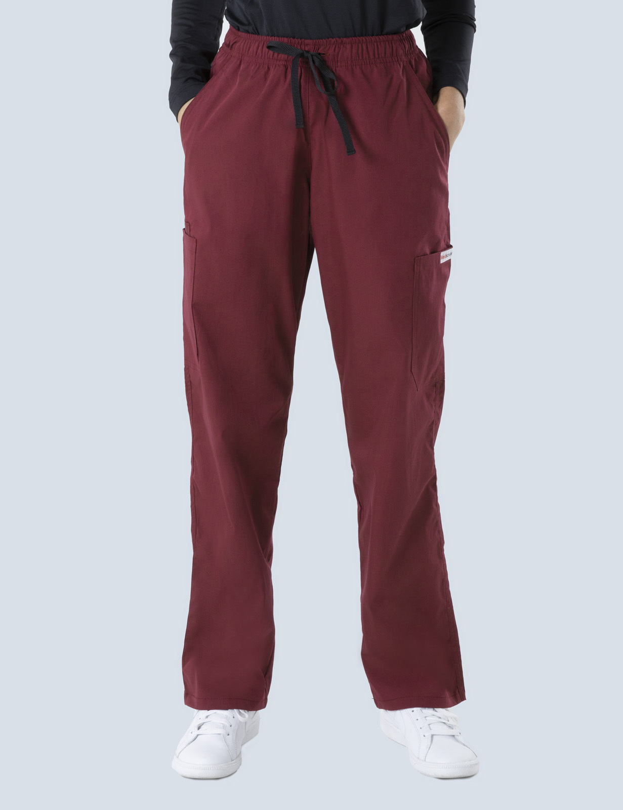 Gympie Hospital - Nursing Practitioner (Women's Fit Solid Scrub Top and Cargo Pants in Burgundy incl Logos)