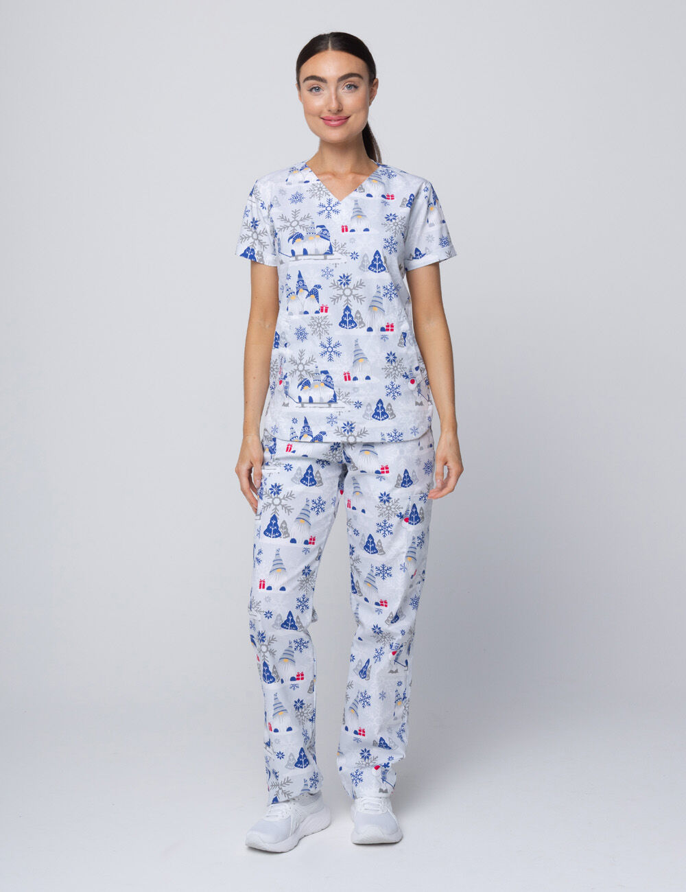 Snow Gnomes Women's Luxe Scrub Top