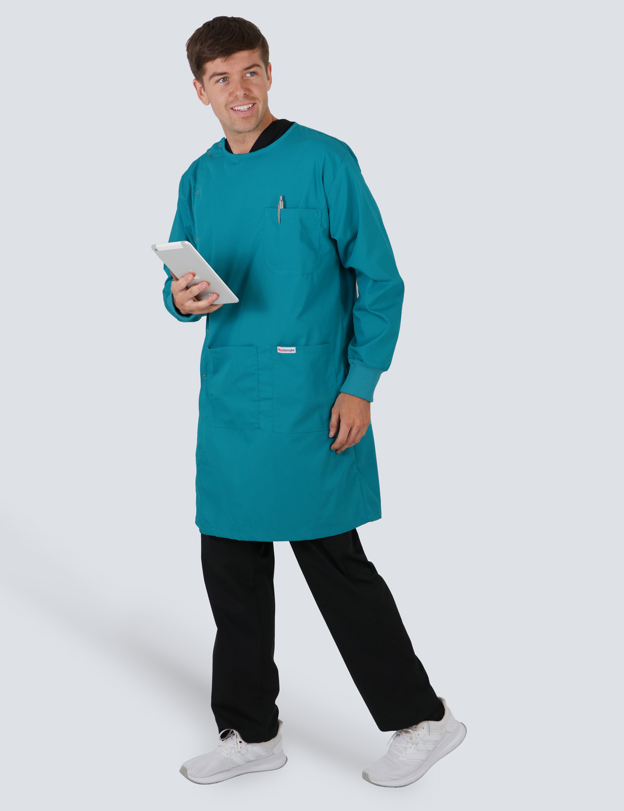 Side Opening Lab Coat - Teal - Small - 0