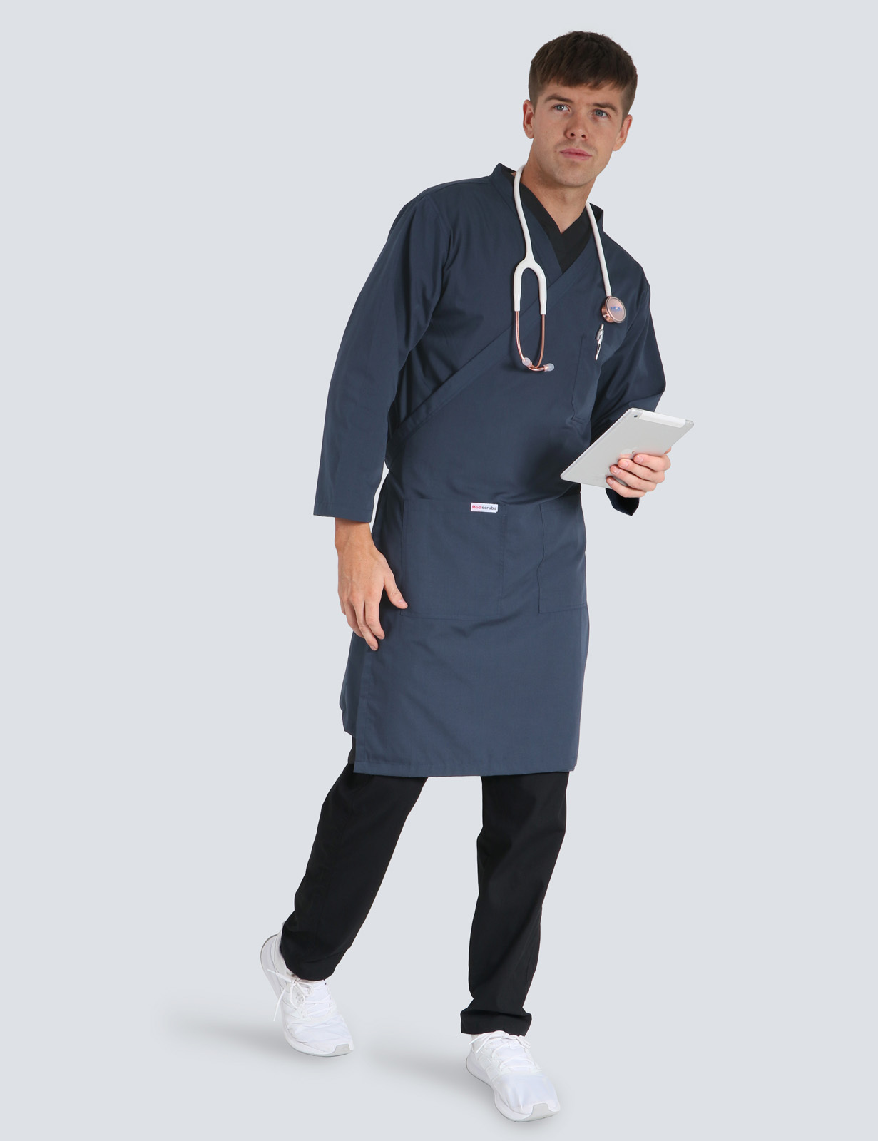 Wrap Around Lab Coat - Navy - X Small - 0