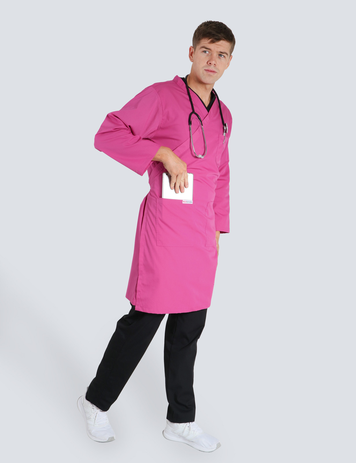 Wrap Around Lab Coat - Pink - Small - 0