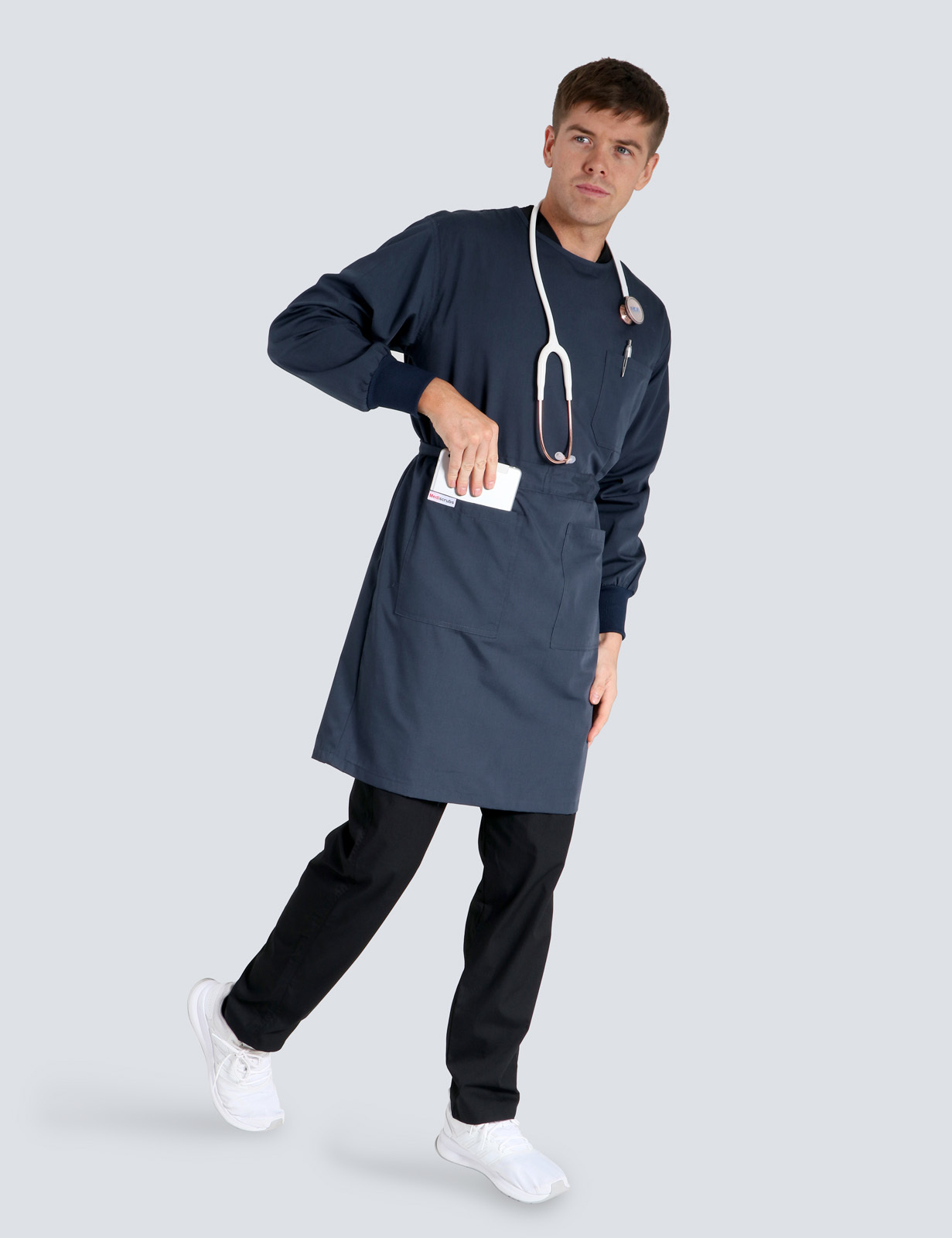 Lab Gown With Front Belt - Navy - 0