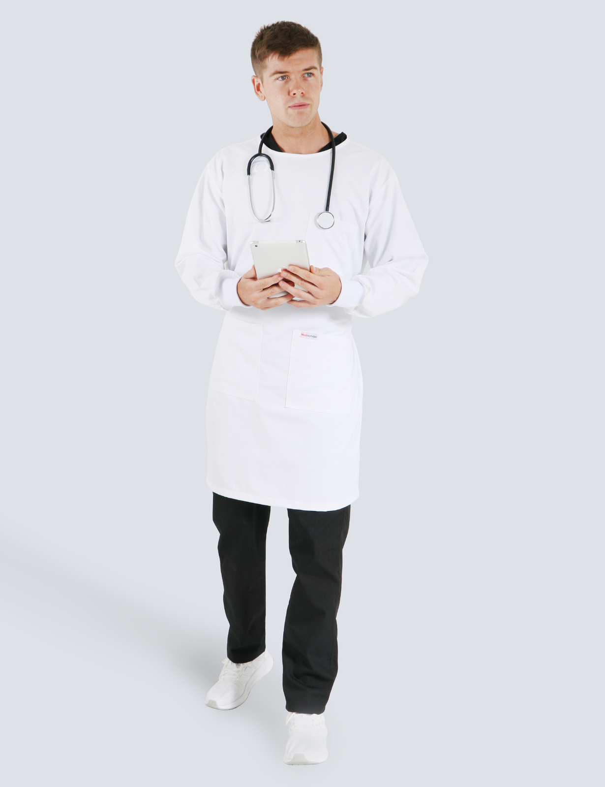 Lab Gown With Front Pockets And Side Ties