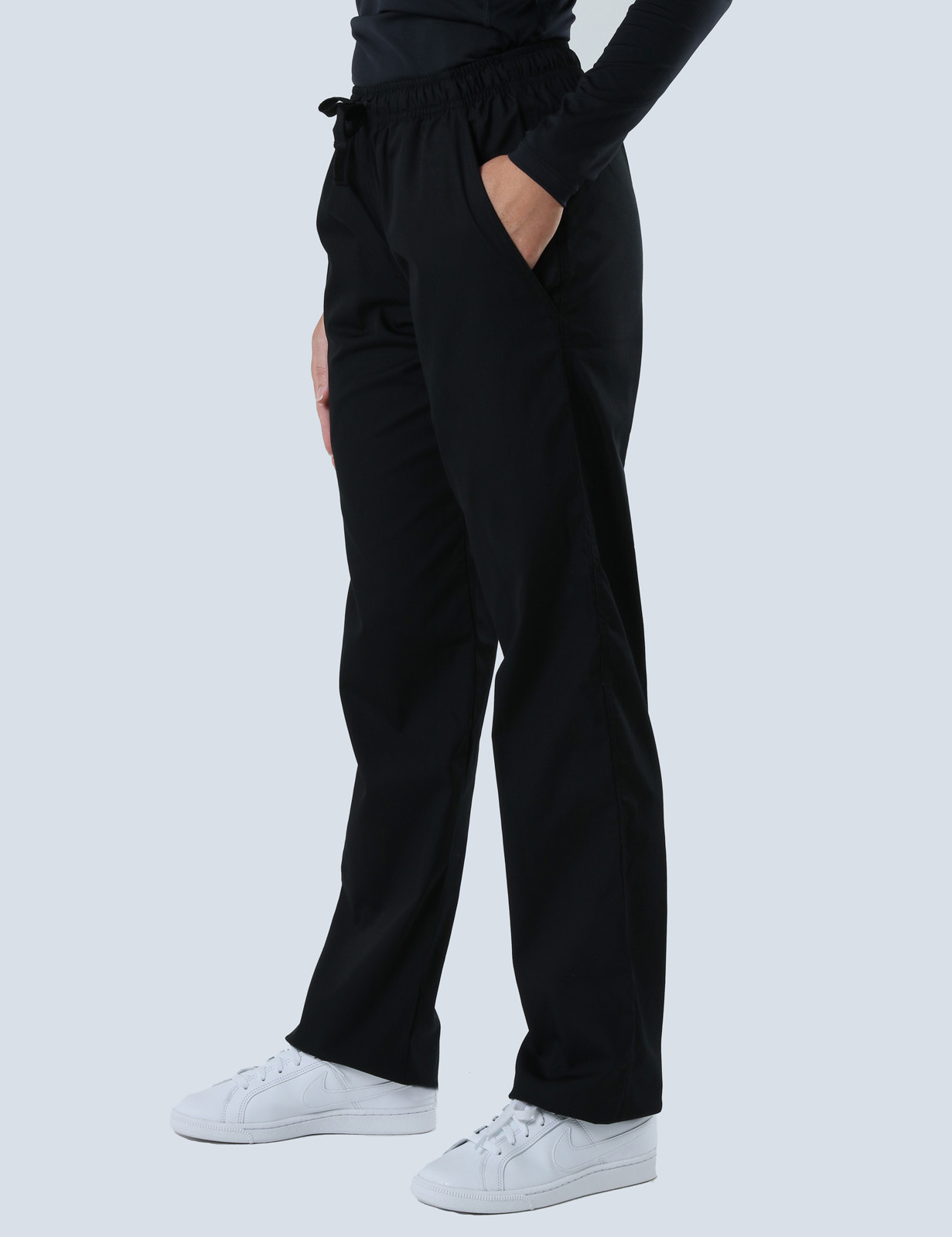 Women's Regular Cut Pants - Black - X Small