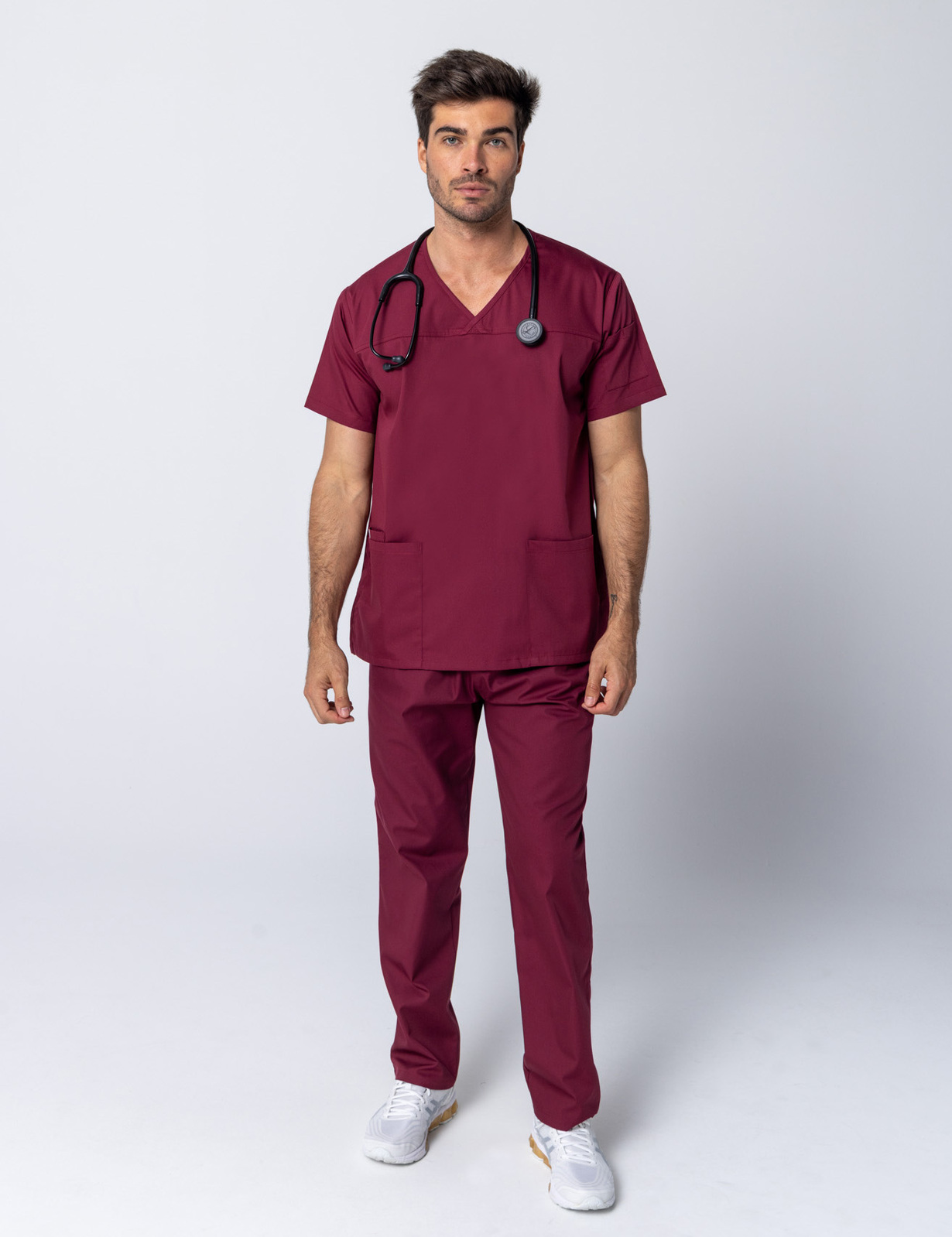 Men's Regular Cut Pants - Burgundy - XX Small - 0