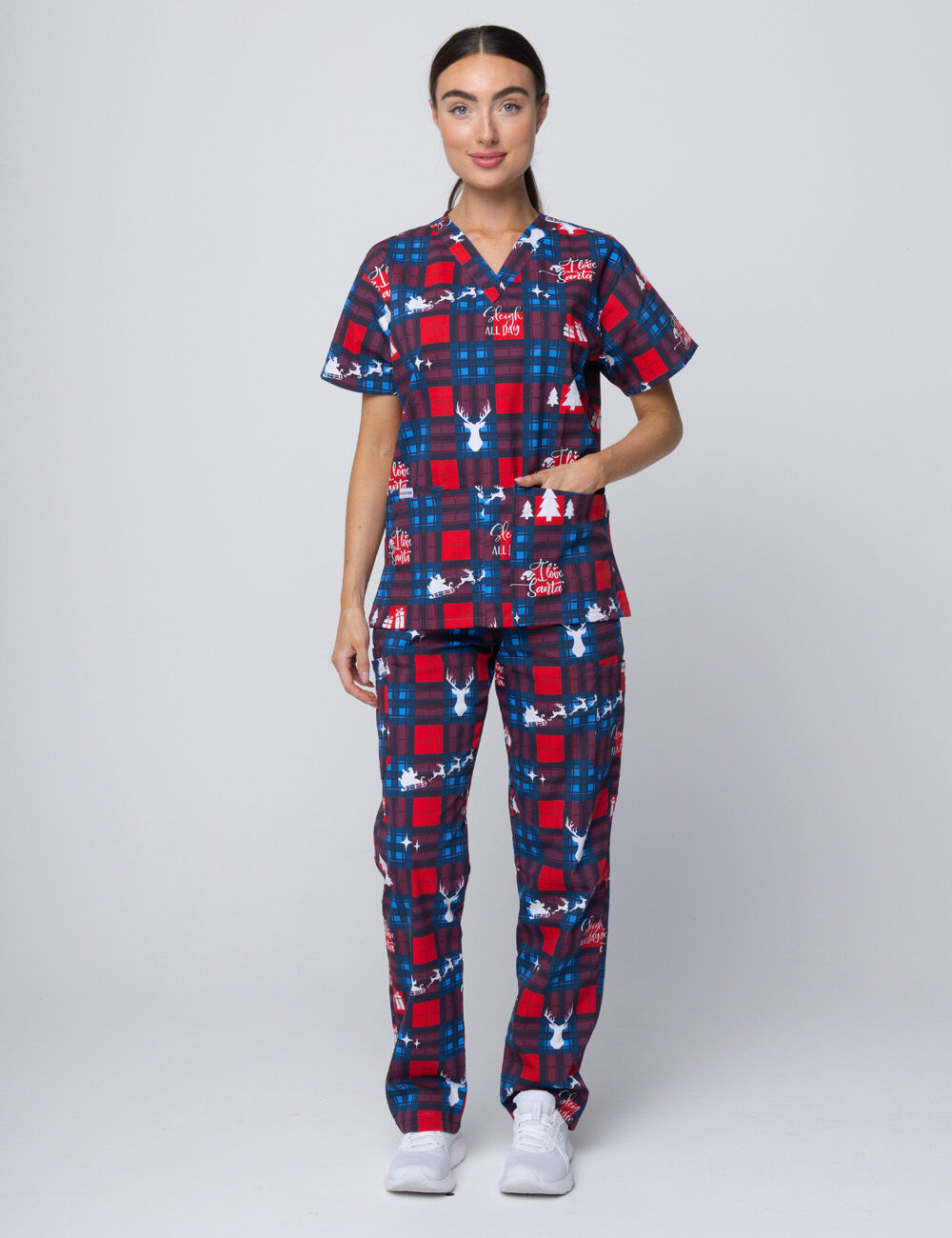 I Love Santa Tartan Cargo Performace Pants