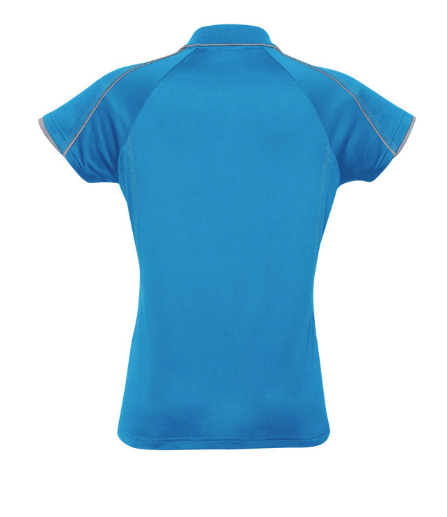 KnG Healthcare - Women's Blade Short Sleeve Polo (Cyan with Silver Trim)