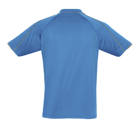KnG Healthcare - Men's Blade Short Sleeve Polo (Cyan with Silver Trim)