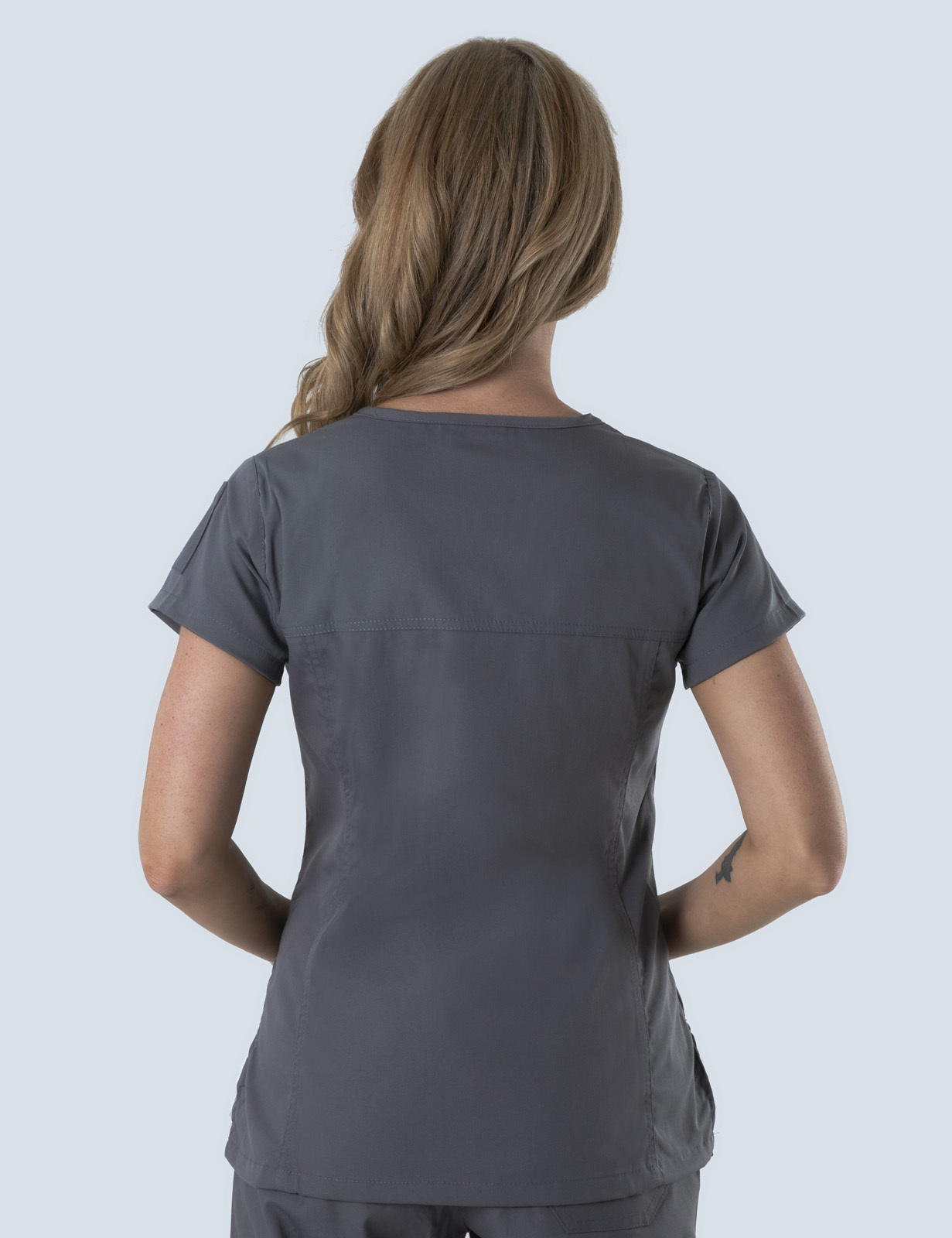 Women's Fit Solid Scrub Top - Steel Grey - X Large
