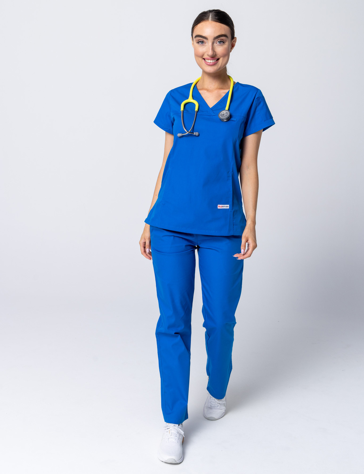 Women's Fit Solid Scrub Top - Royal - 2X Large