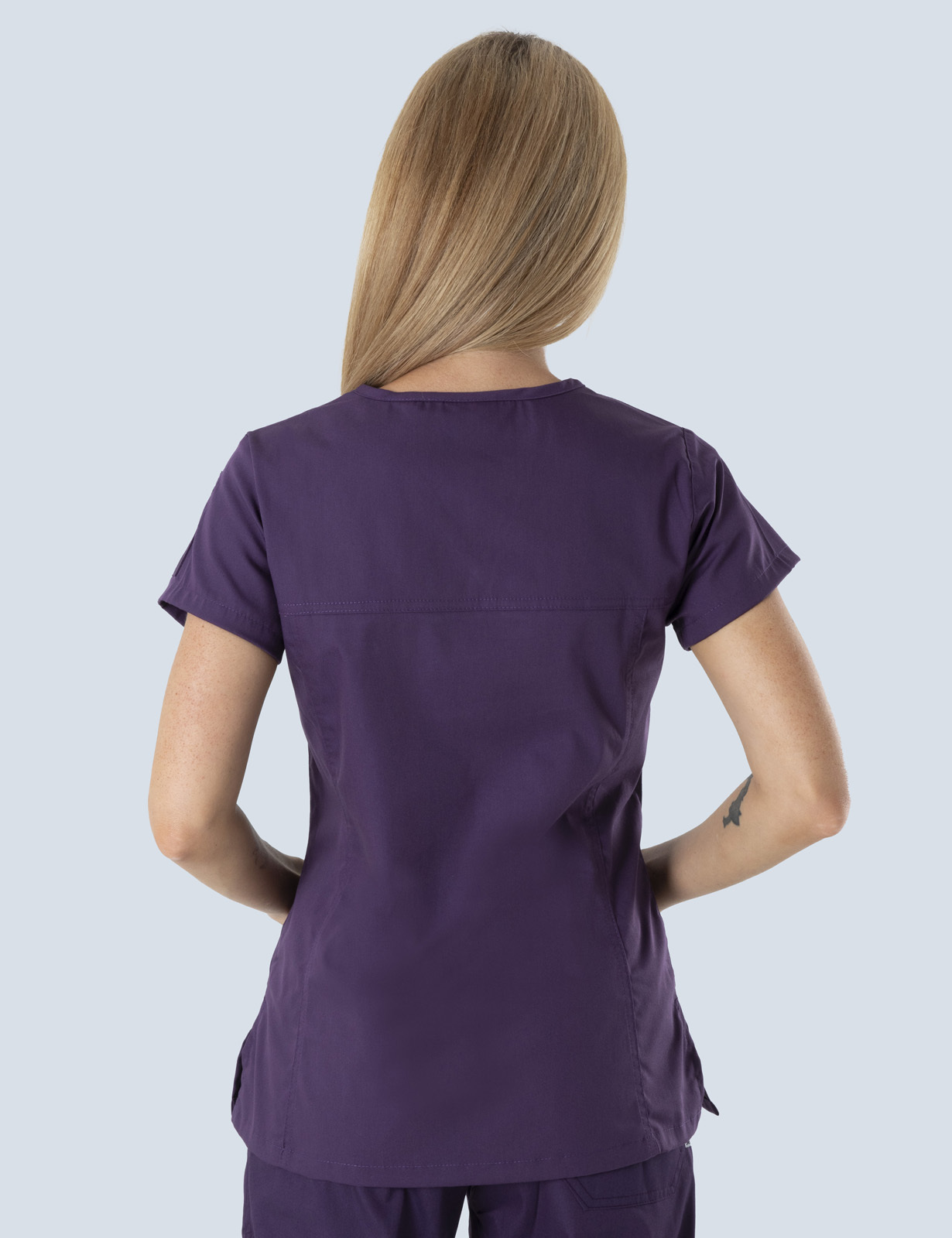 Women's Fit Solid Scrub Top - Aubergine - 2X Large