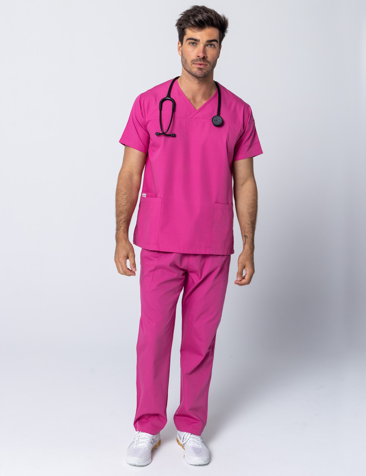 Men's Fit Solid Scrub Top - Pink - X Small