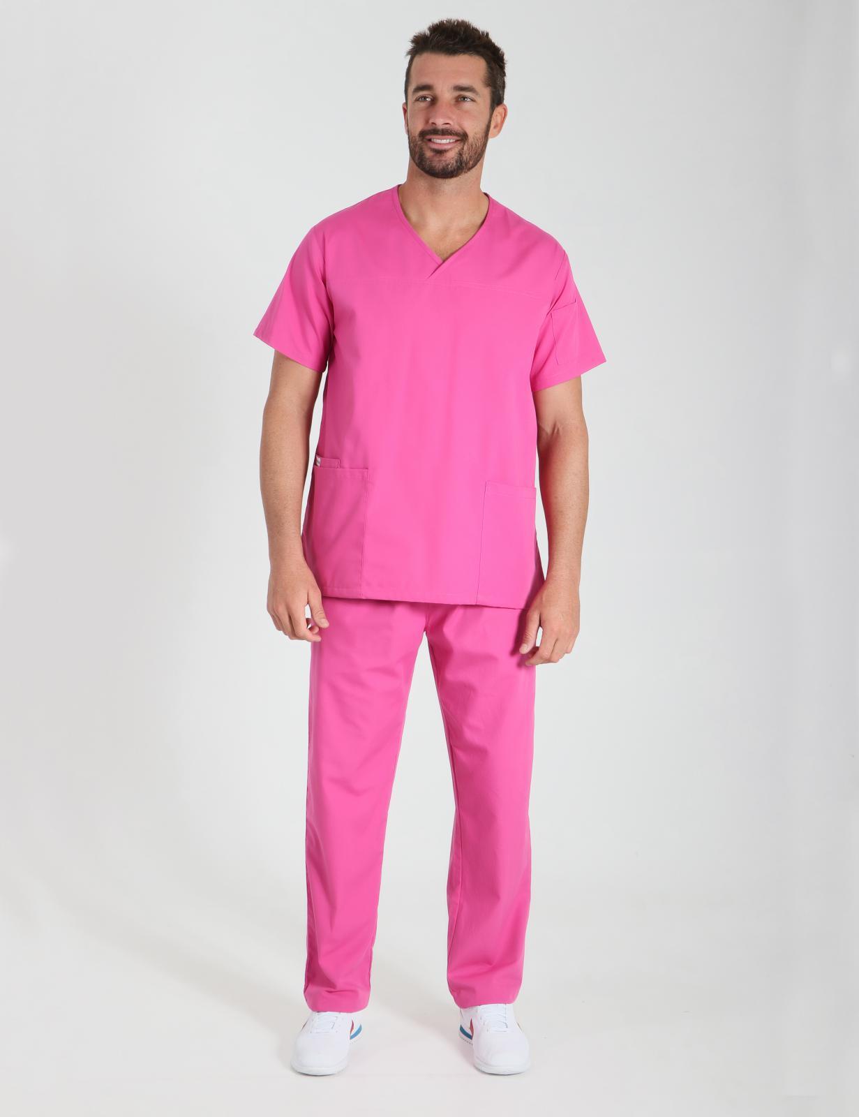 Men's Fit Solid Scrub Top - Pink - 3X Large - 0