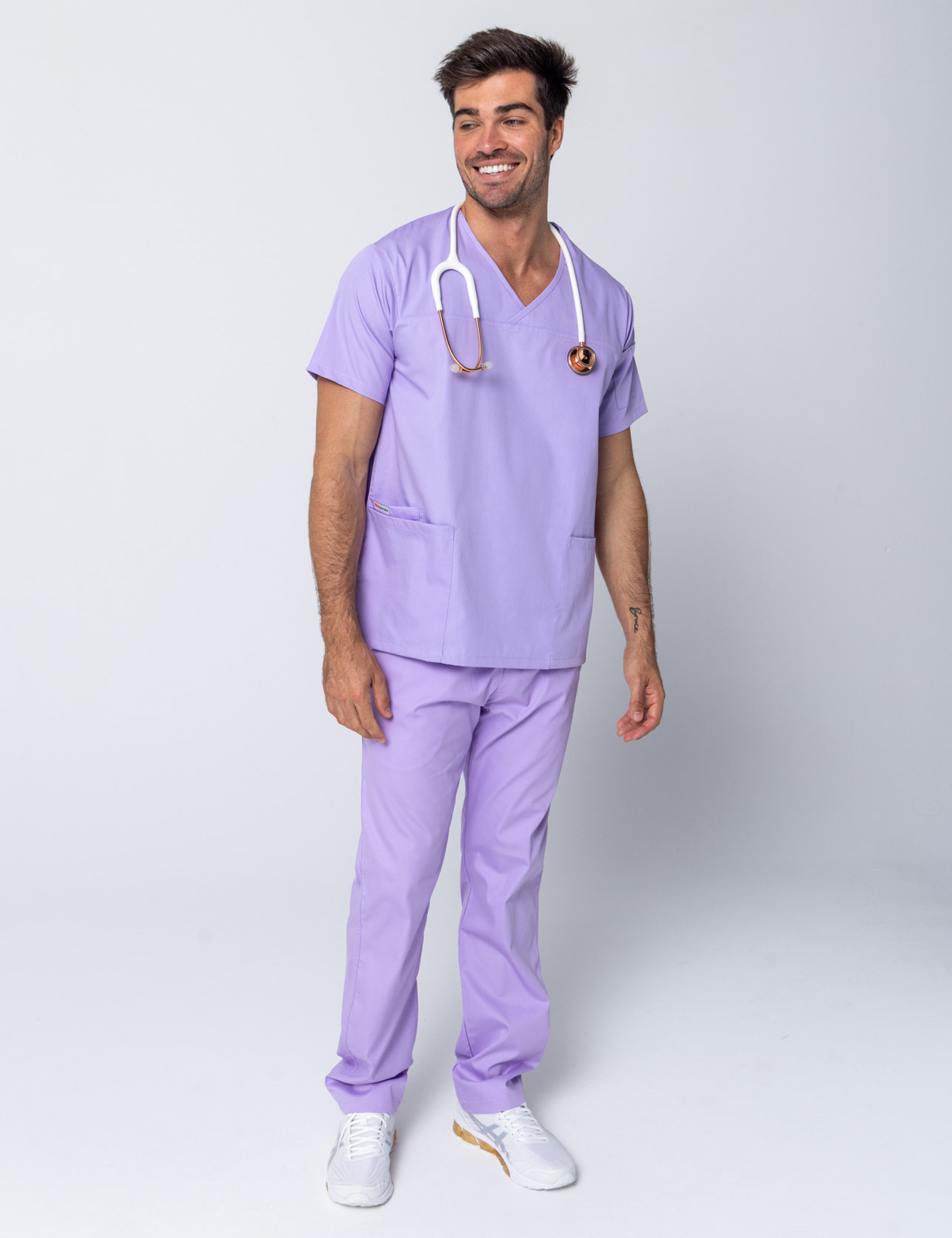 Men's Fit Solid Scrub Top - Lilac - X Large