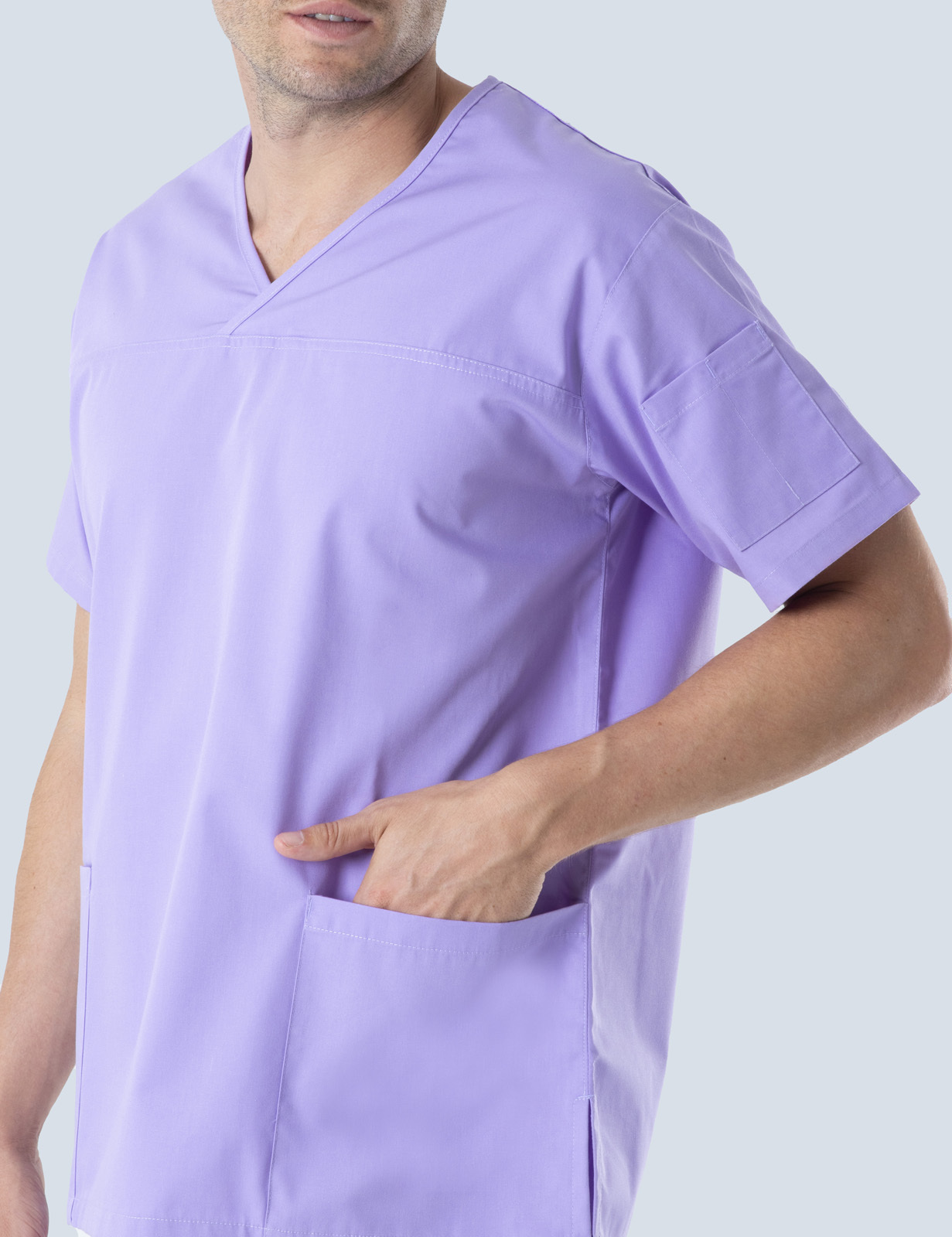 Men's Fit Solid Scrub Top - Lilac - 4X large