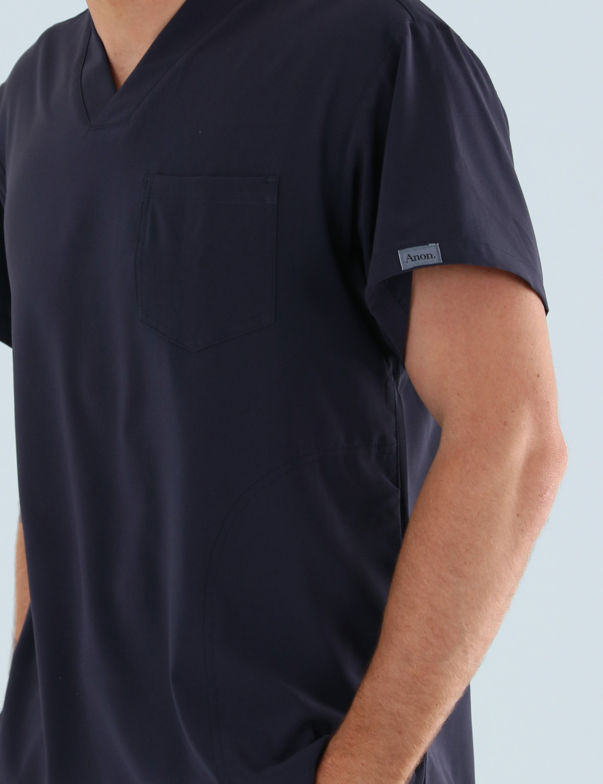 Anon Men's Scrub Top (Stealth Collection) Poly/Spandex - Charcoal Navy