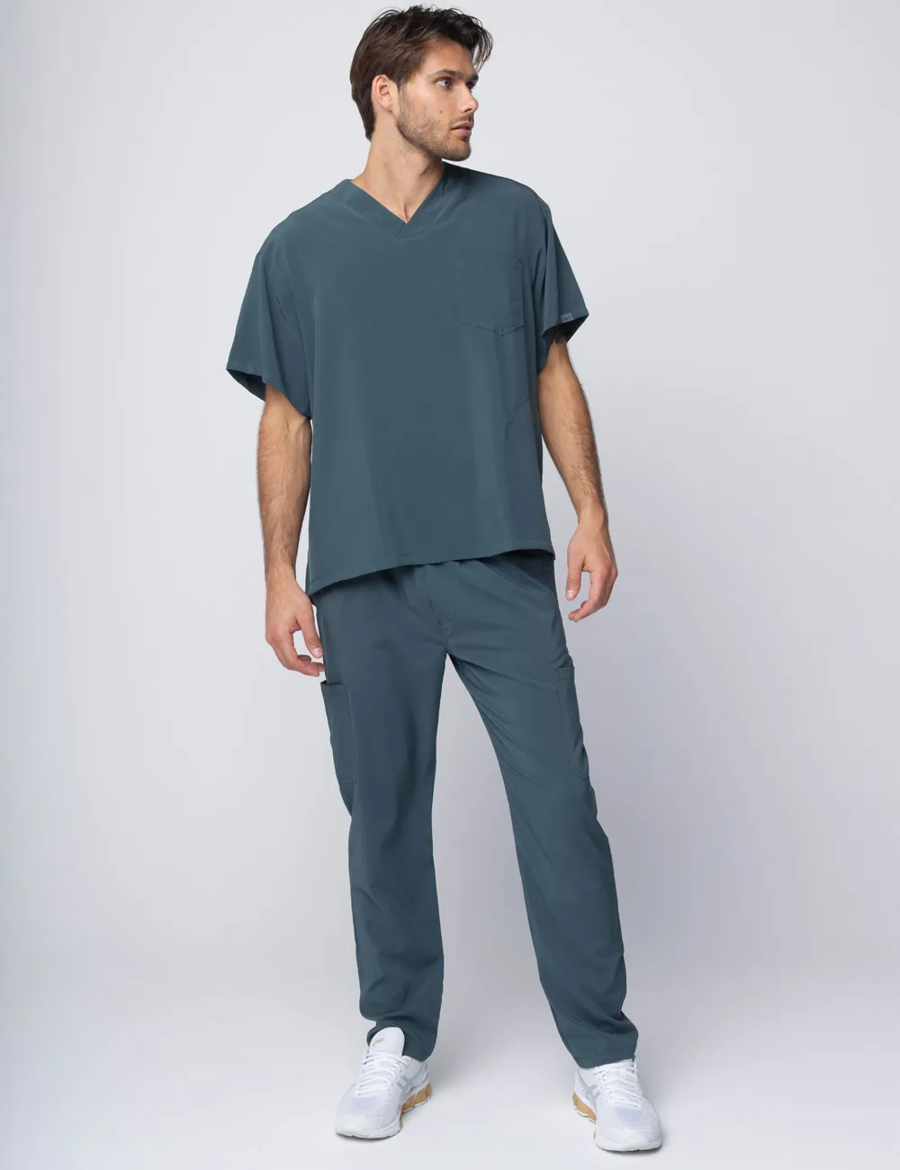 Anon Men's Scrub Top (Stealth Collection) Poly/Spandex - Forest Green