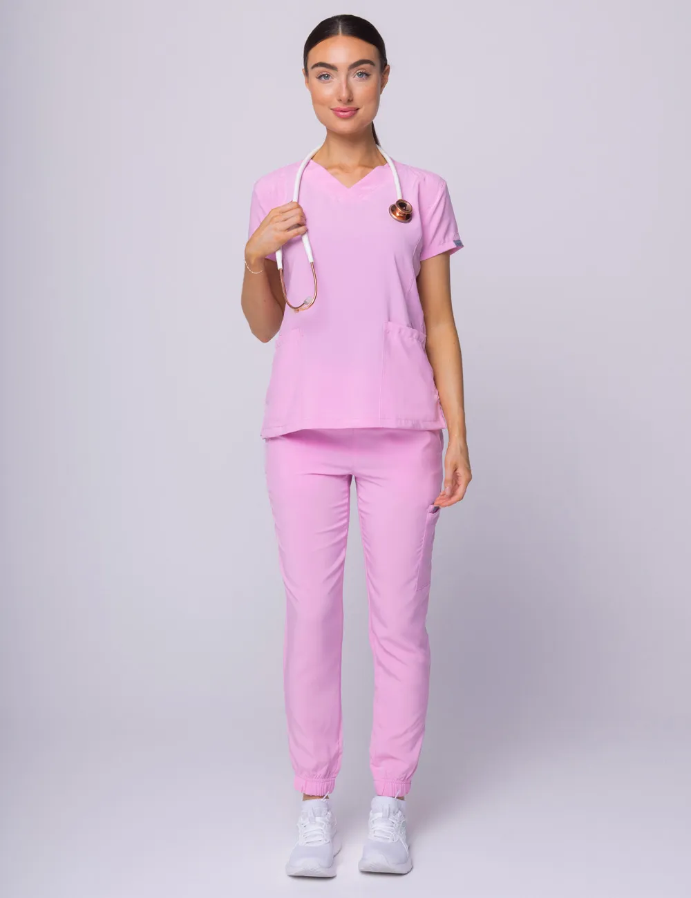Anon Women's Scrub Top (Whisper Collection) - Pink Frosting