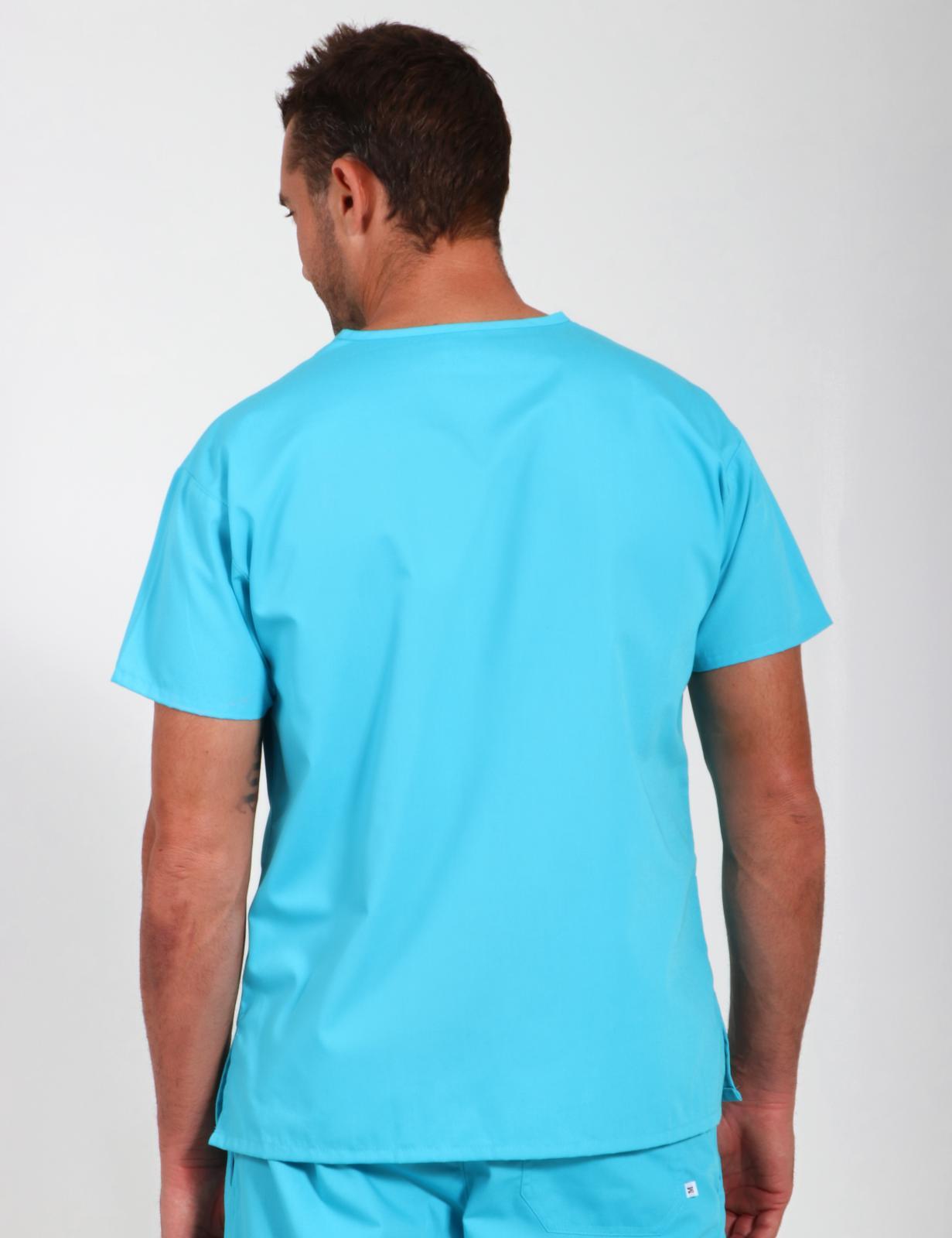 4 Pocket Scrub Top - Aqua - 5X Large - 8