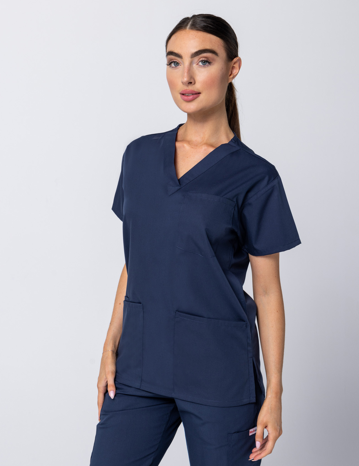 Women's 4 Pocket Scrub Top - Navy - 3X Large - 1