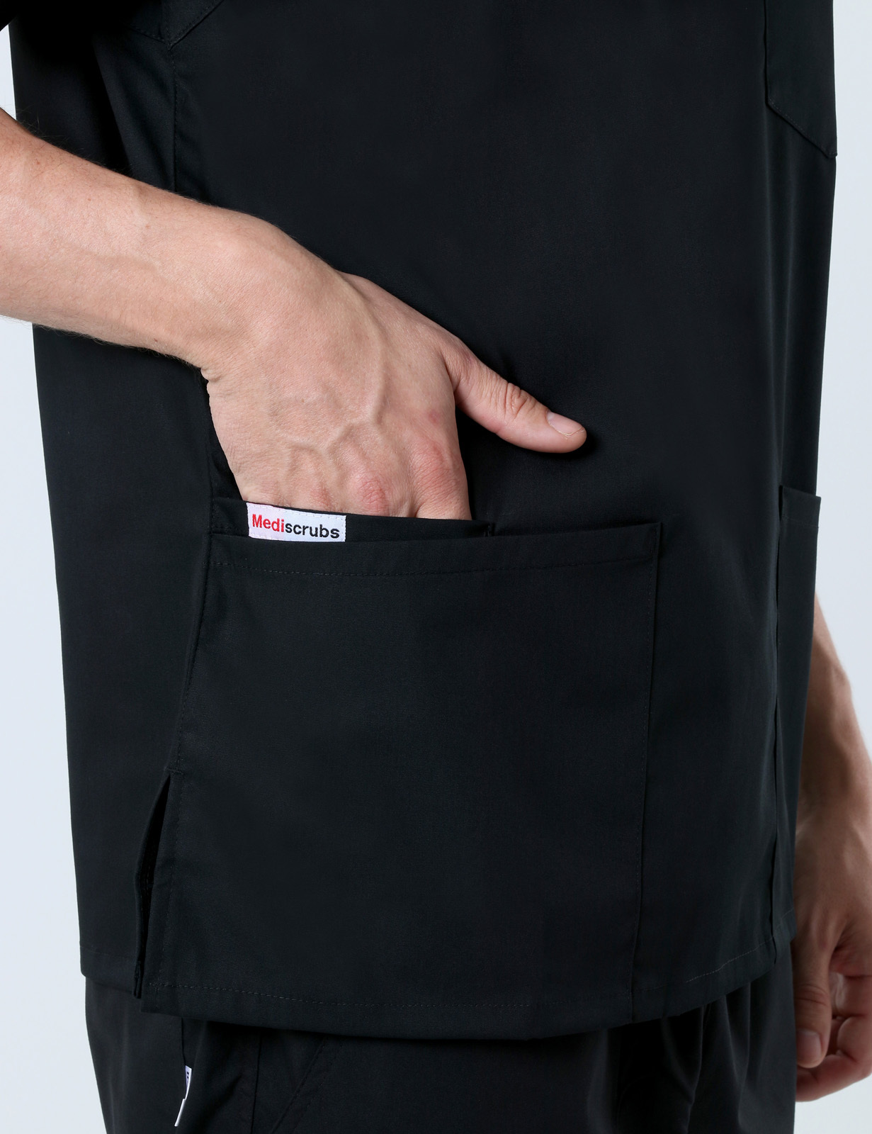 Men's 4 Pocket Scrub Top - Black - 3X Large - 1