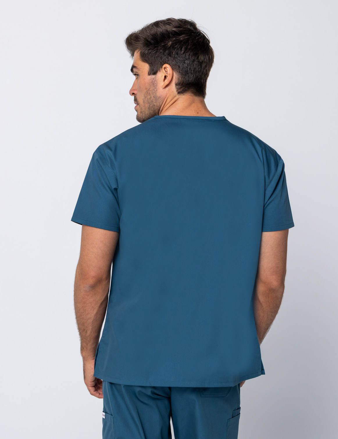 Men's 4 Pocket Scrub Top - Caribbean - 2X Large - 1