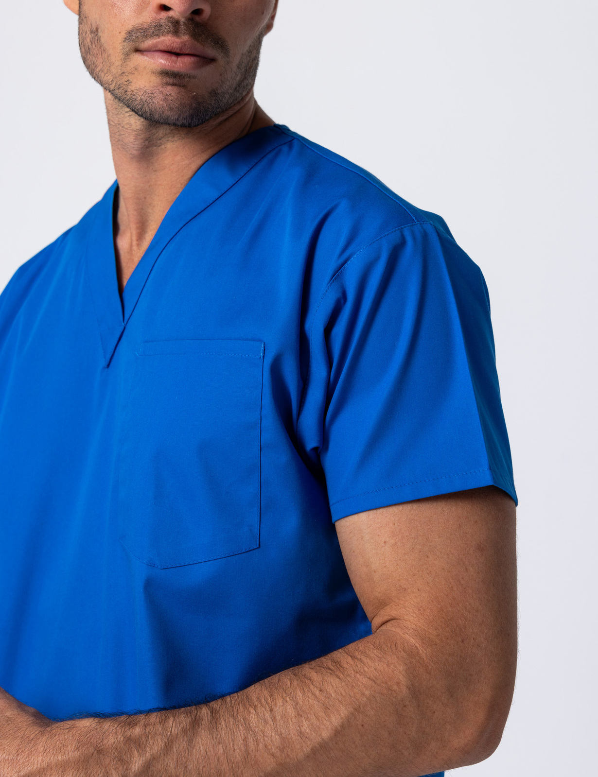 Men's 4 Pocket Scrub Top - Royal - Small - 1