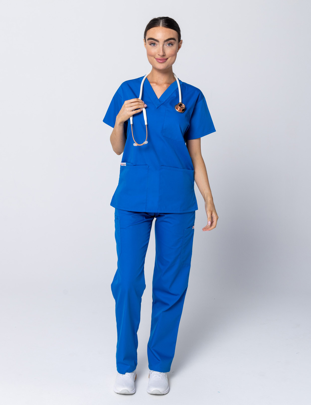 Women's 4 Pocket Scrub Top - Royal - Medium - 1